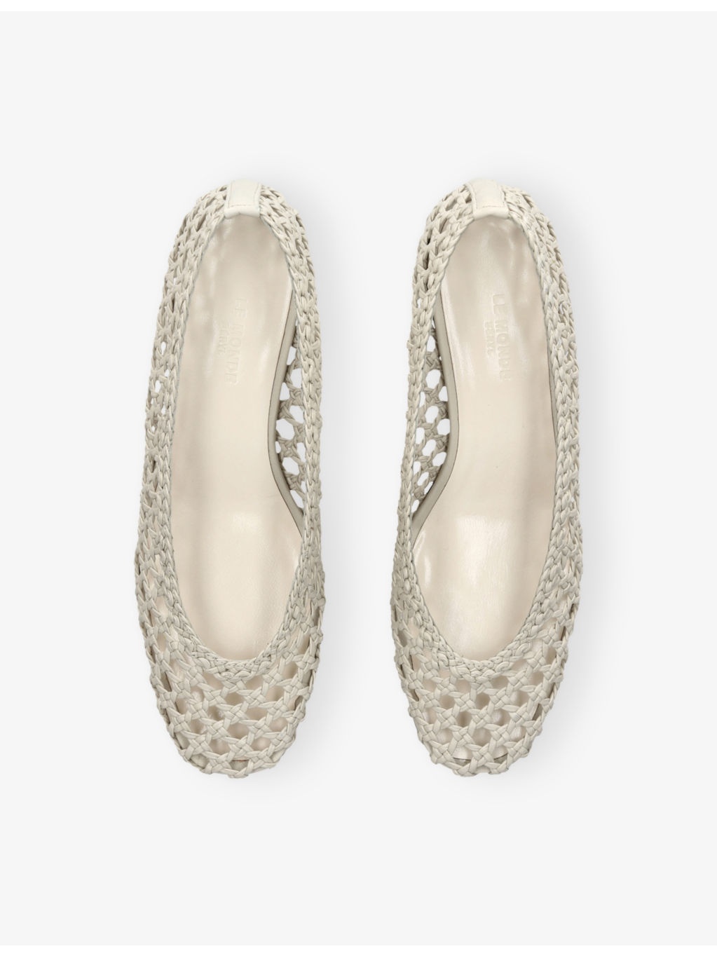Woven Leather Heeled Ballet Pumps - 2