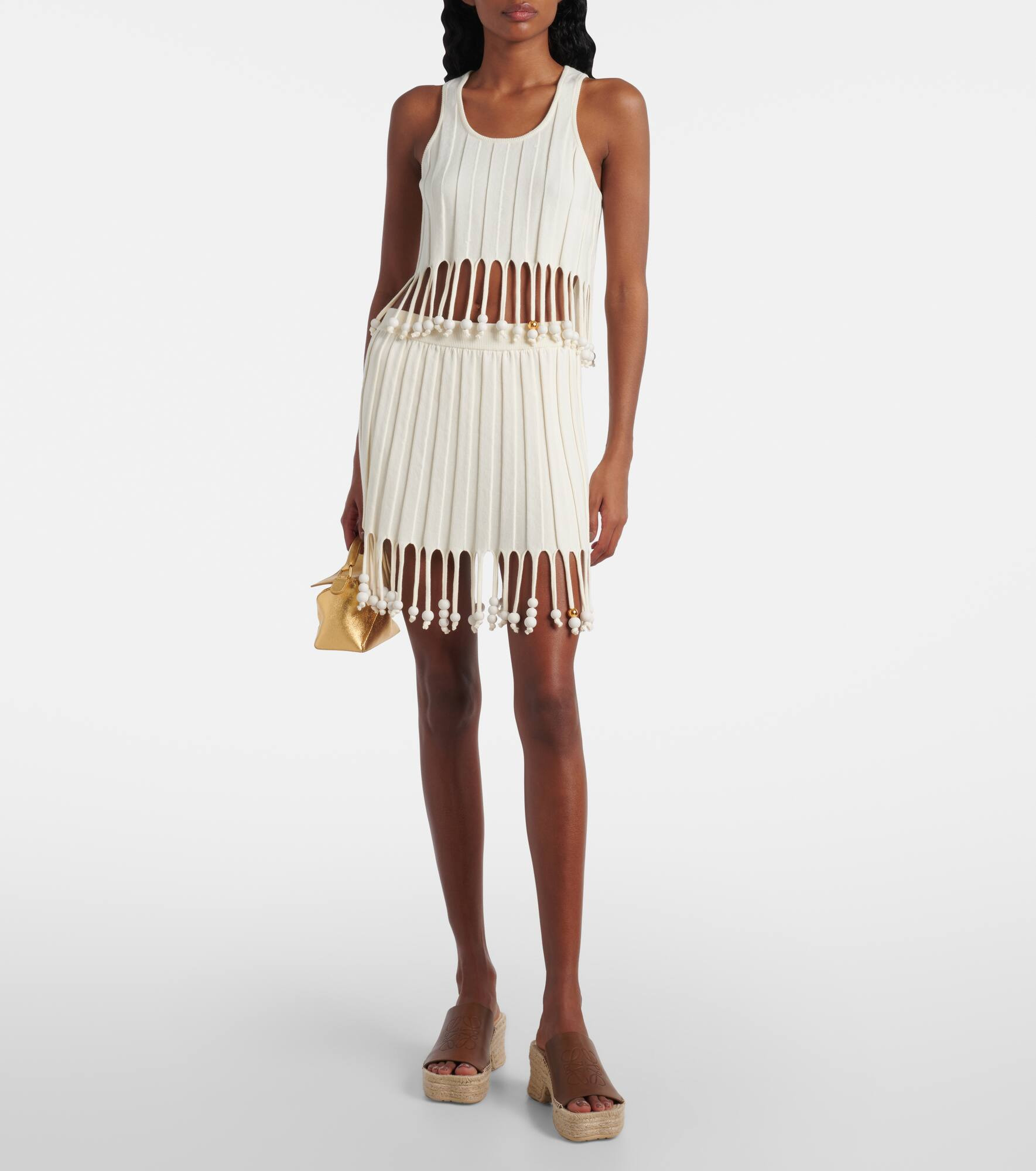 Paula's Ibiza embellished cotton crop top - 2