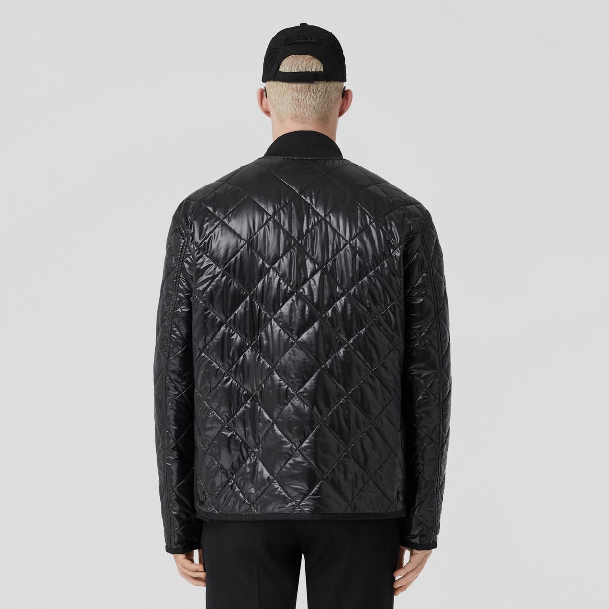 Diamond Quilted Nylon Bomber Jacket - 4