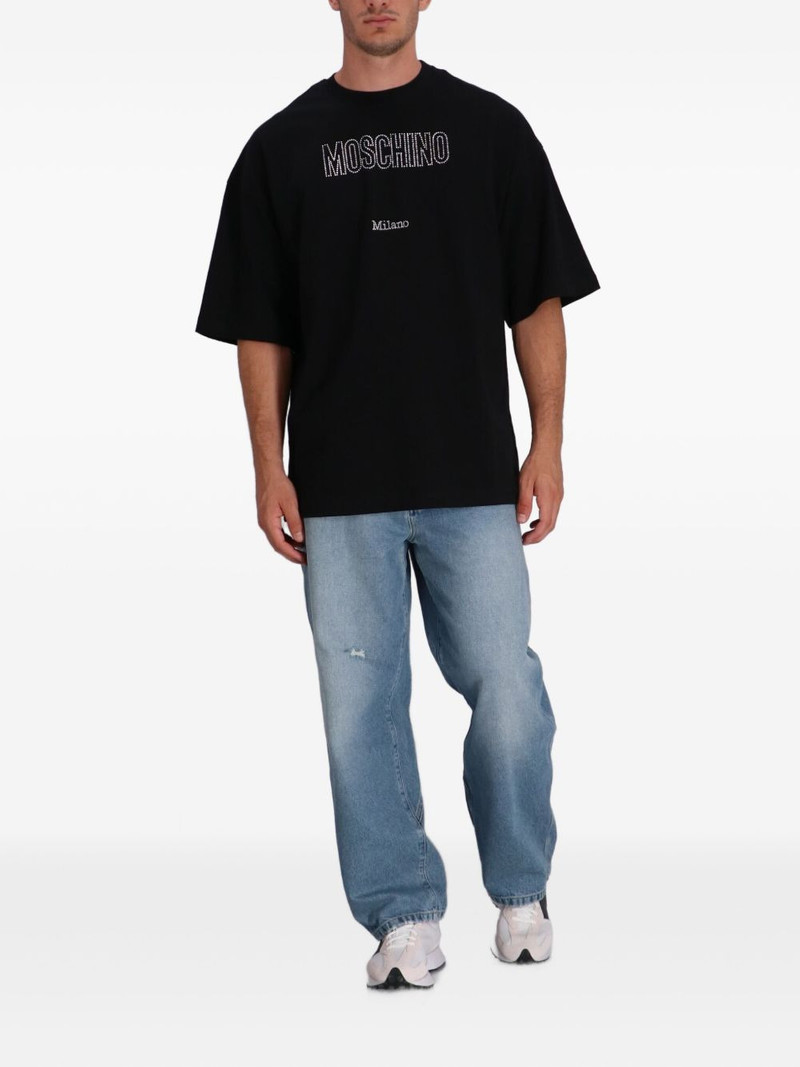 Moschino crystal-embellished cotton T-shirt outlook