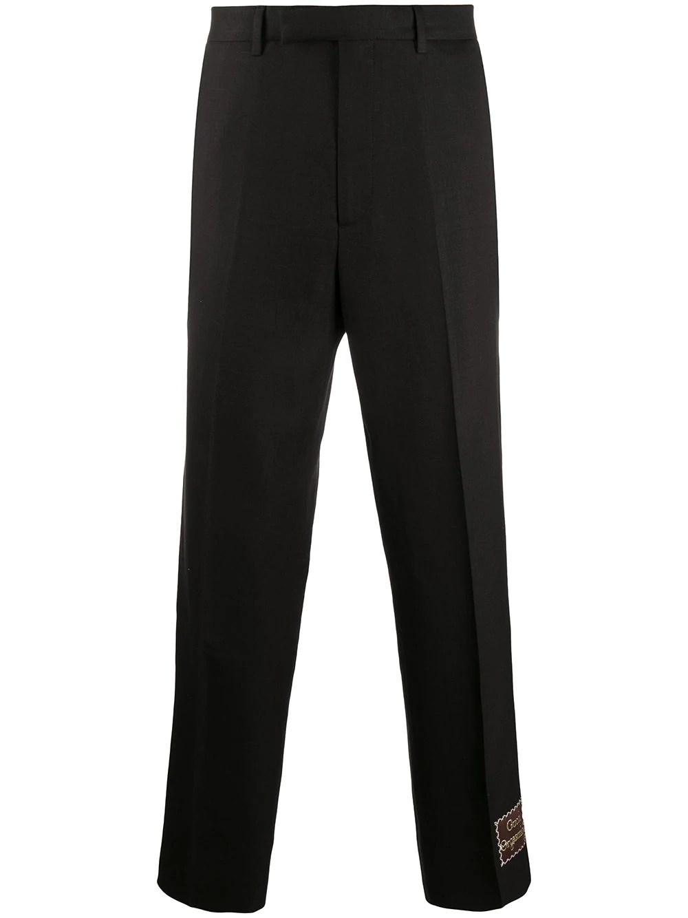   cropped logo-patch trousers - 1