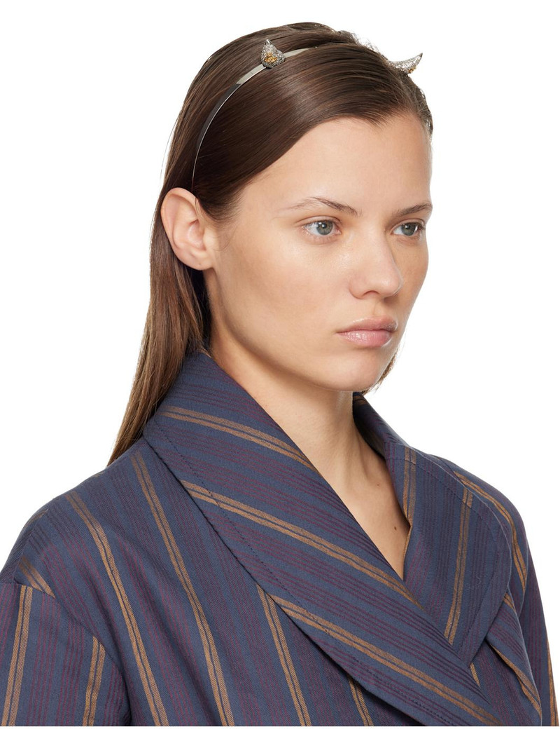 Vivienne Westwood Silver 'Vivienne's Horn' Alice Headband outlook