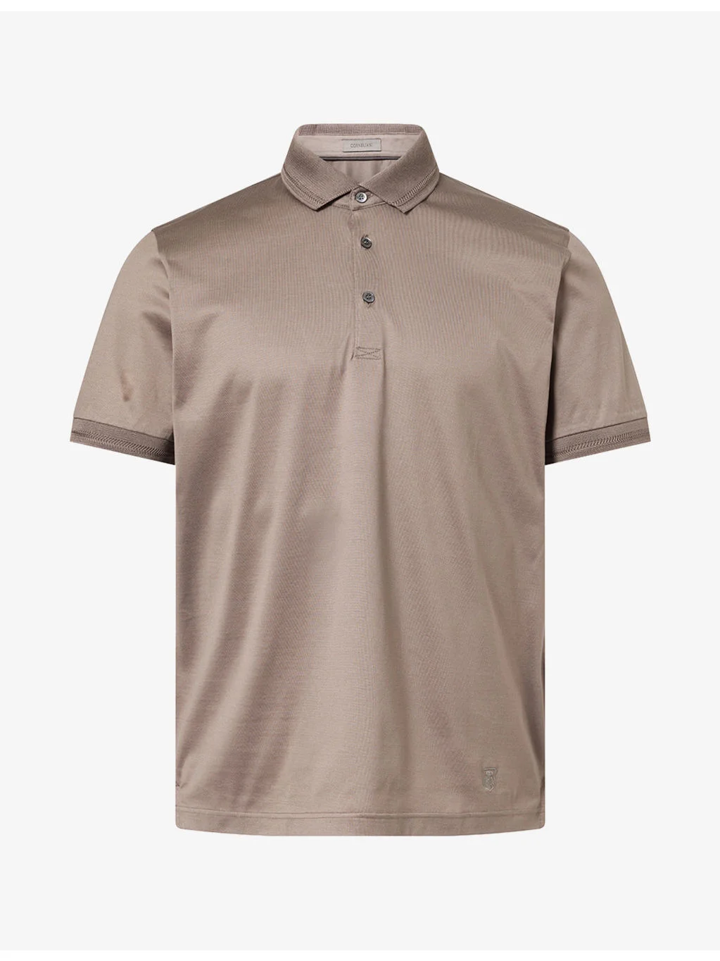 Knitted-Collar Mercerized Cotton Polo T-Shirt - 1