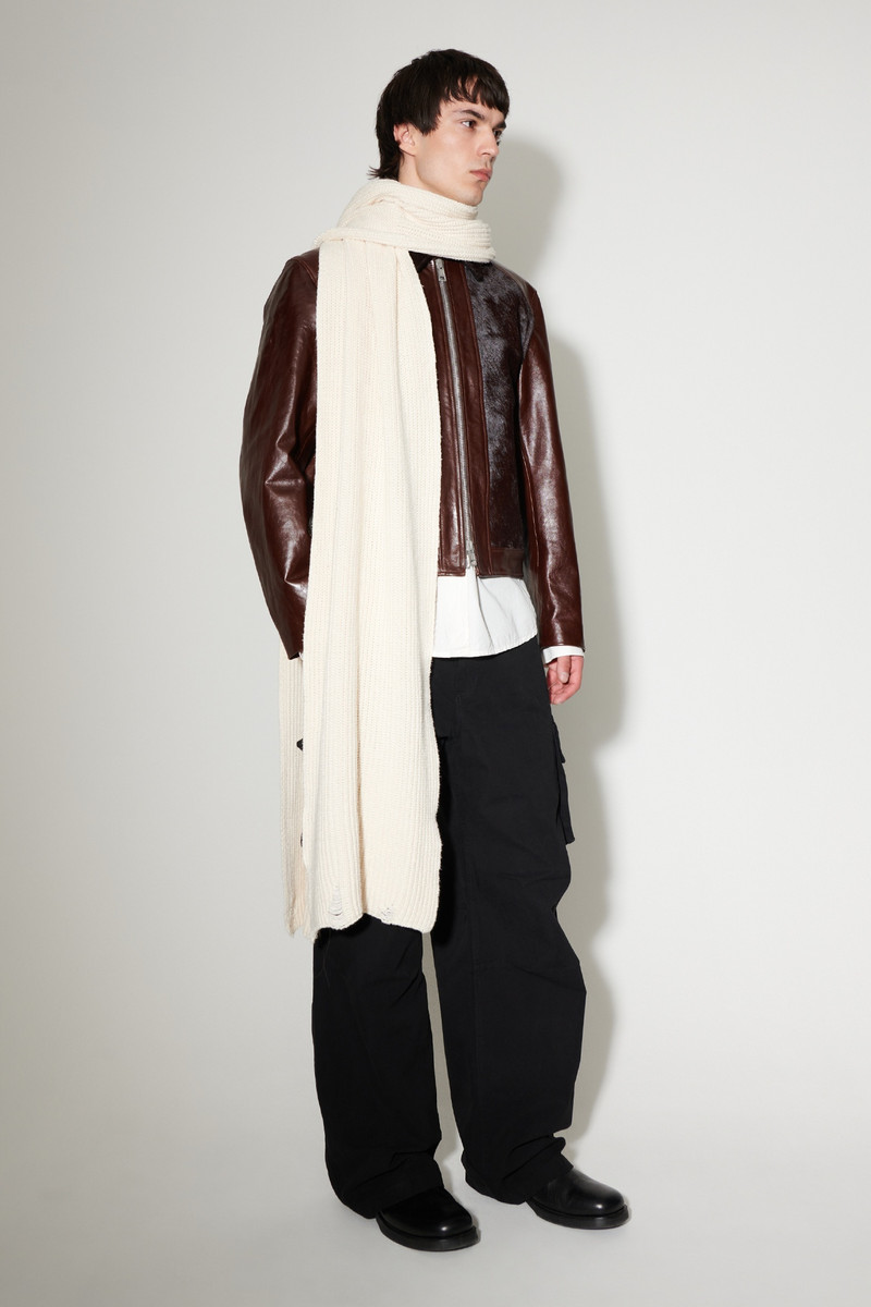 Grand Knitted Scarf Natural Tousled Cotton 4