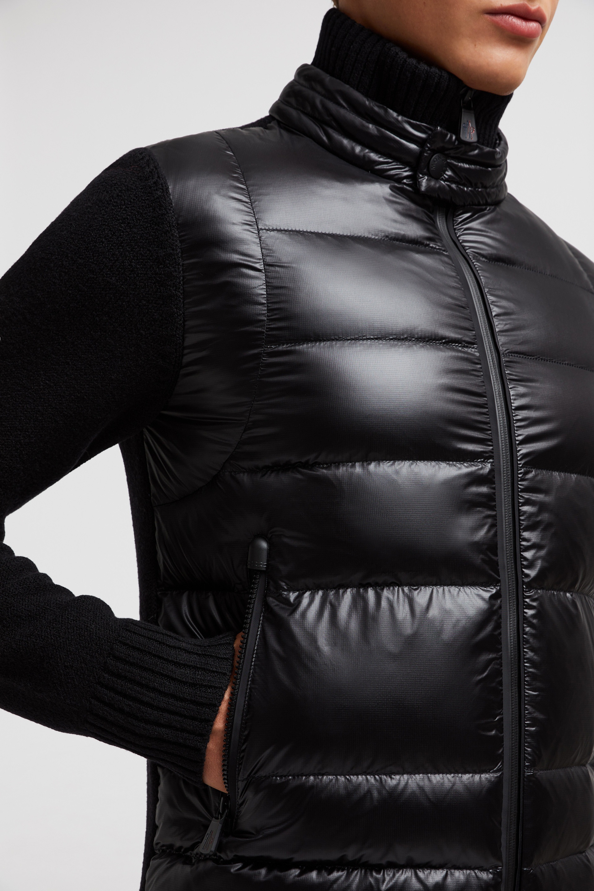 Padded Wool Zip-Up Cardigan - 6