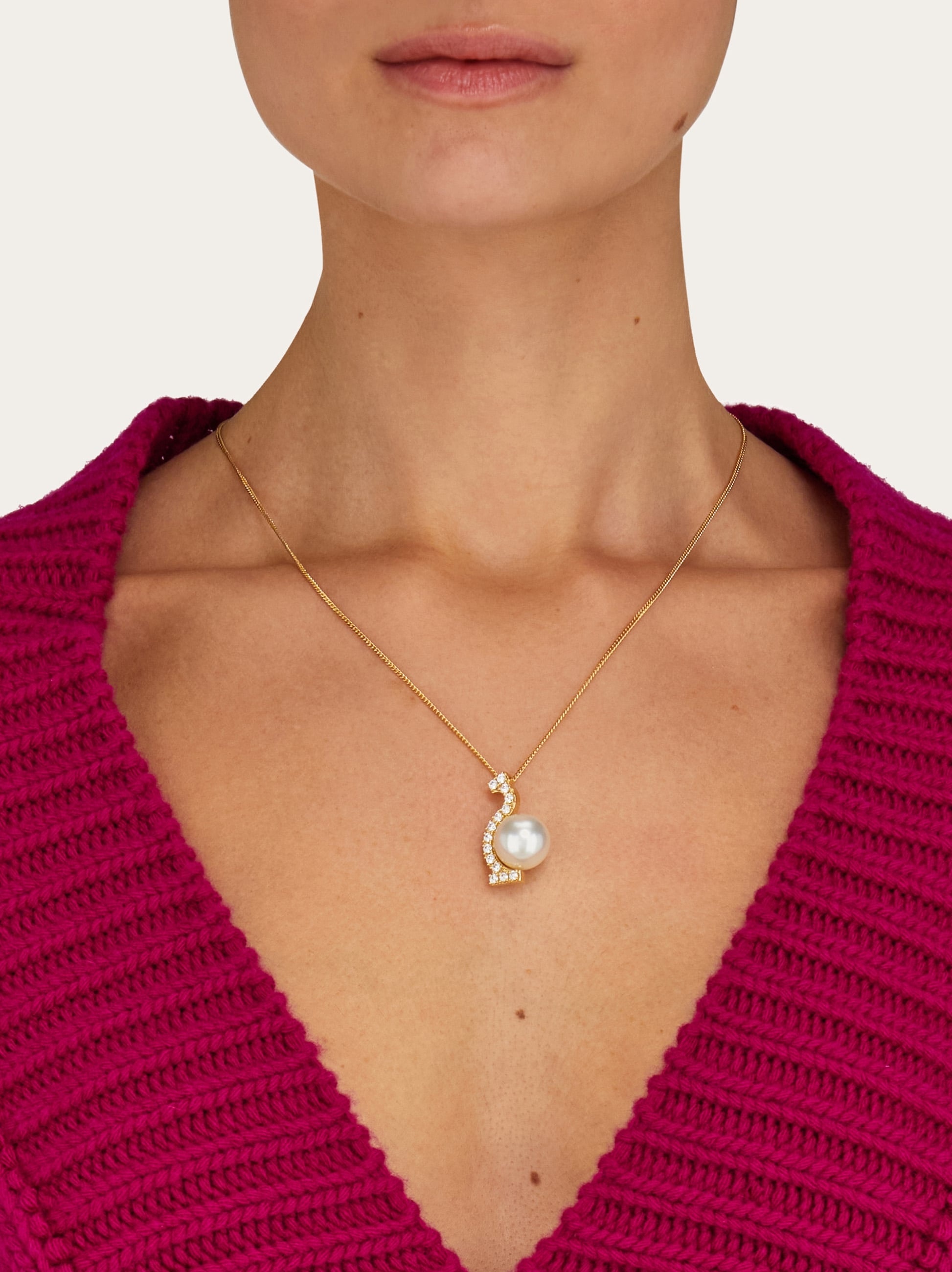 Necklace with pearl and crystals - 3