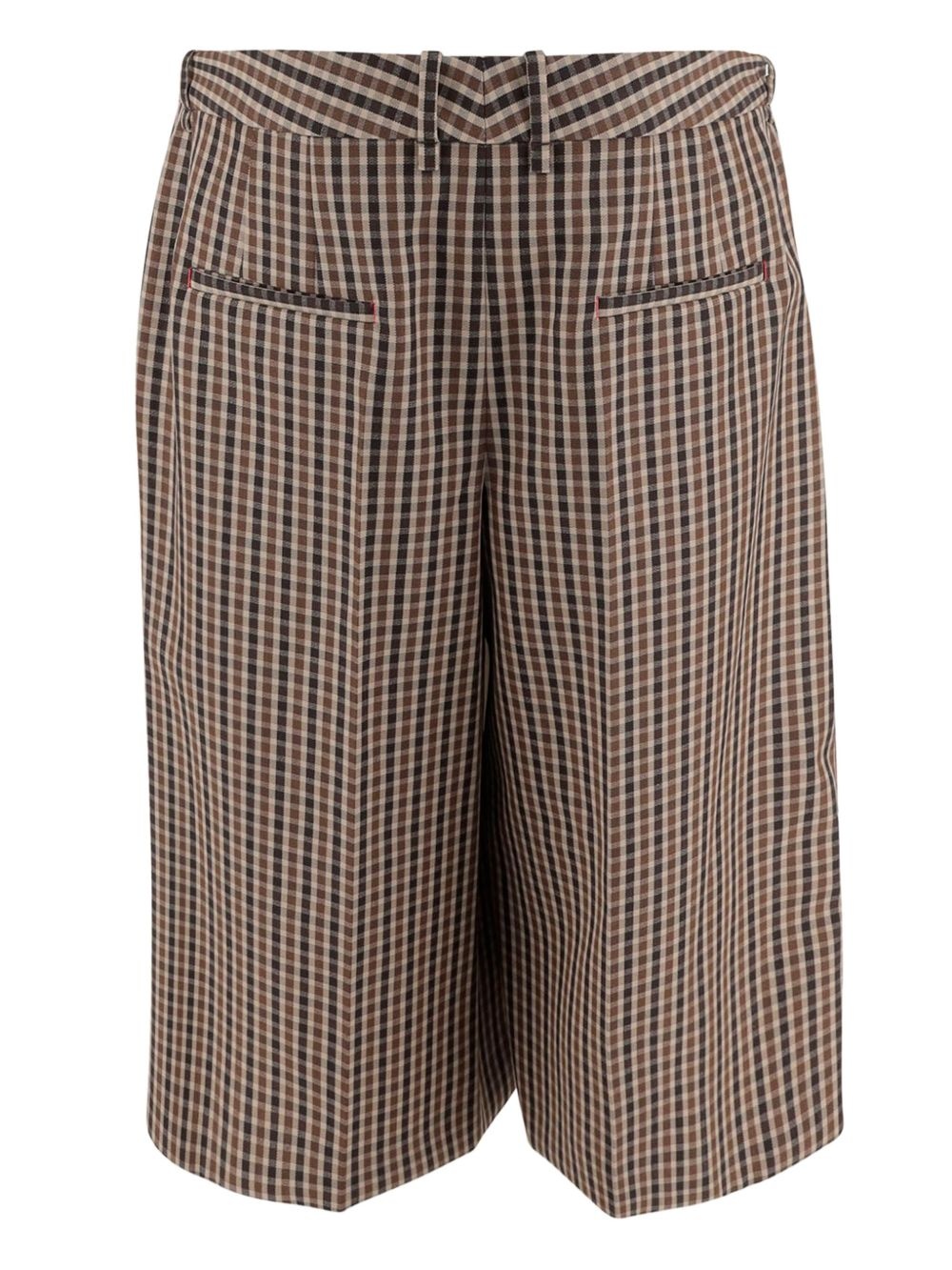 plaid wool shorts - 2