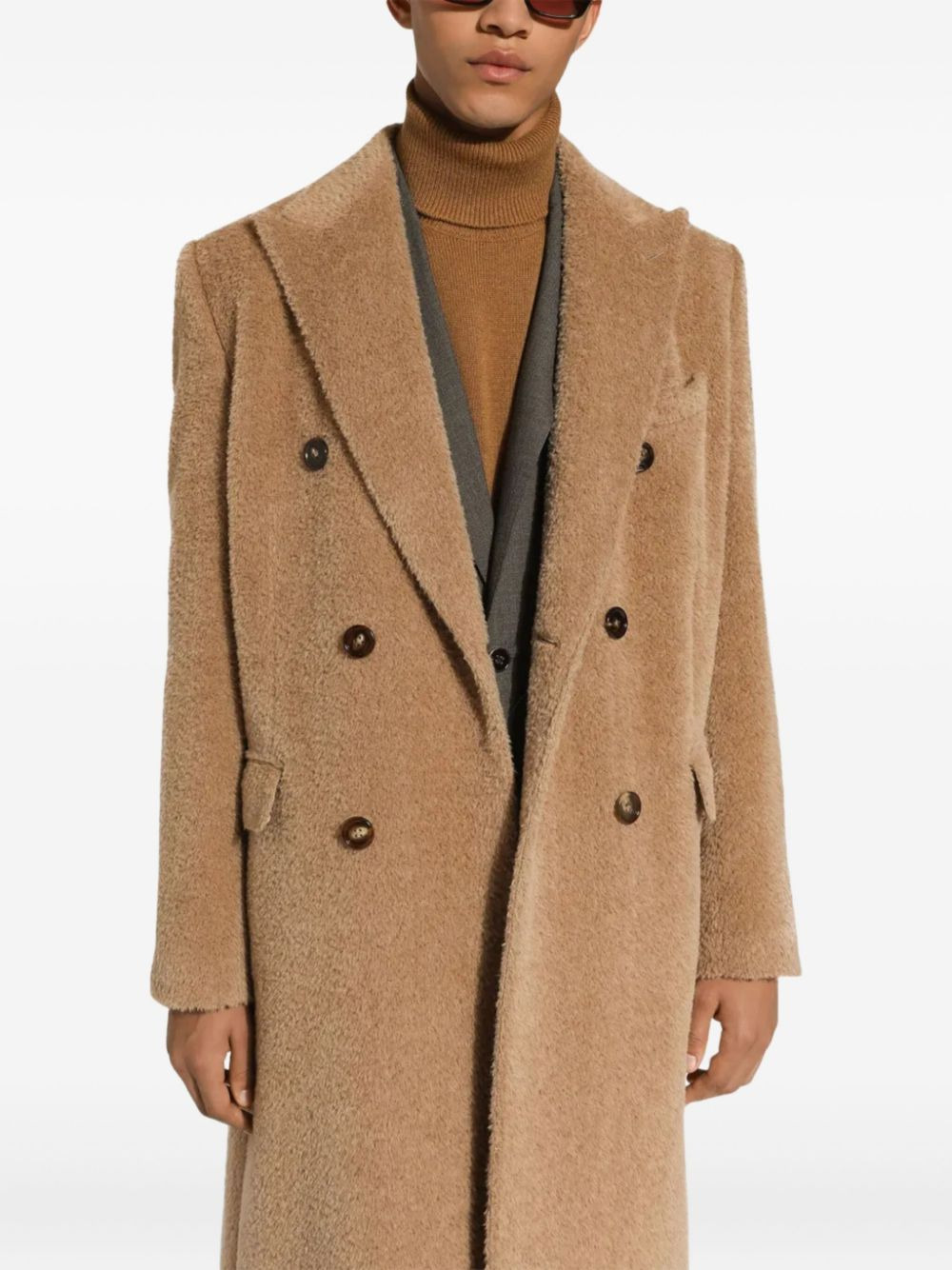 DOUBLE-BREASTED WOOL COAT - 2