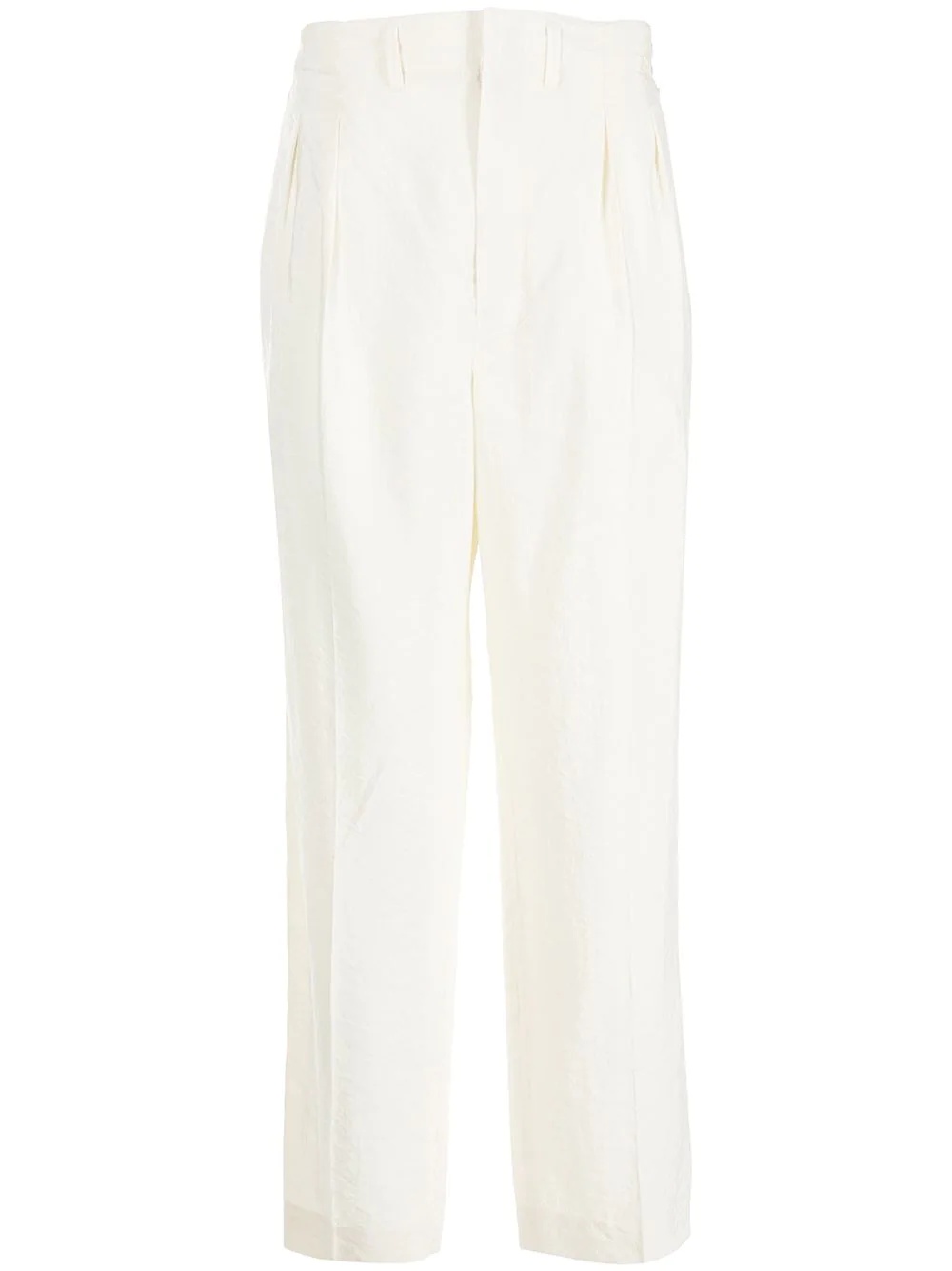 box pleat straight trousers - 1