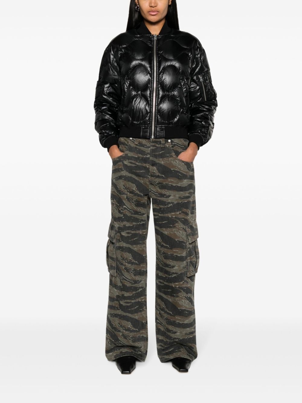 band-collar padded jacket - 2