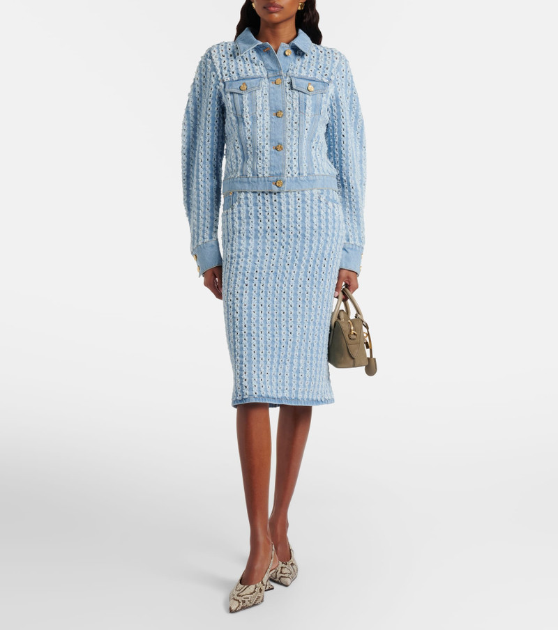 NINA RICCI Striped denim jacket outlook