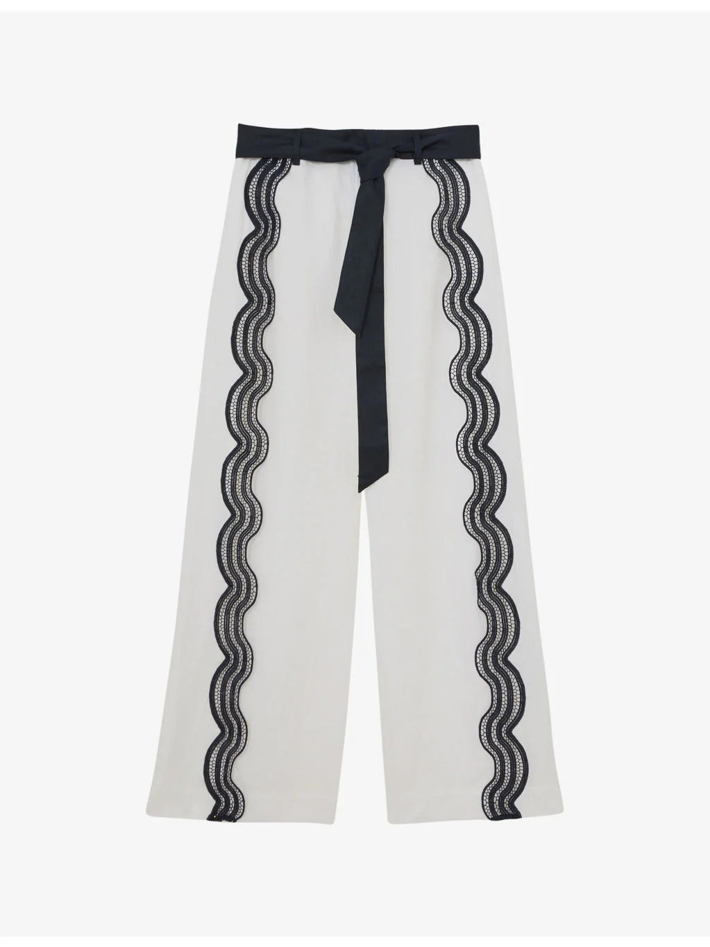 Farah Side-Split Scalloped Woven Trousers - 1