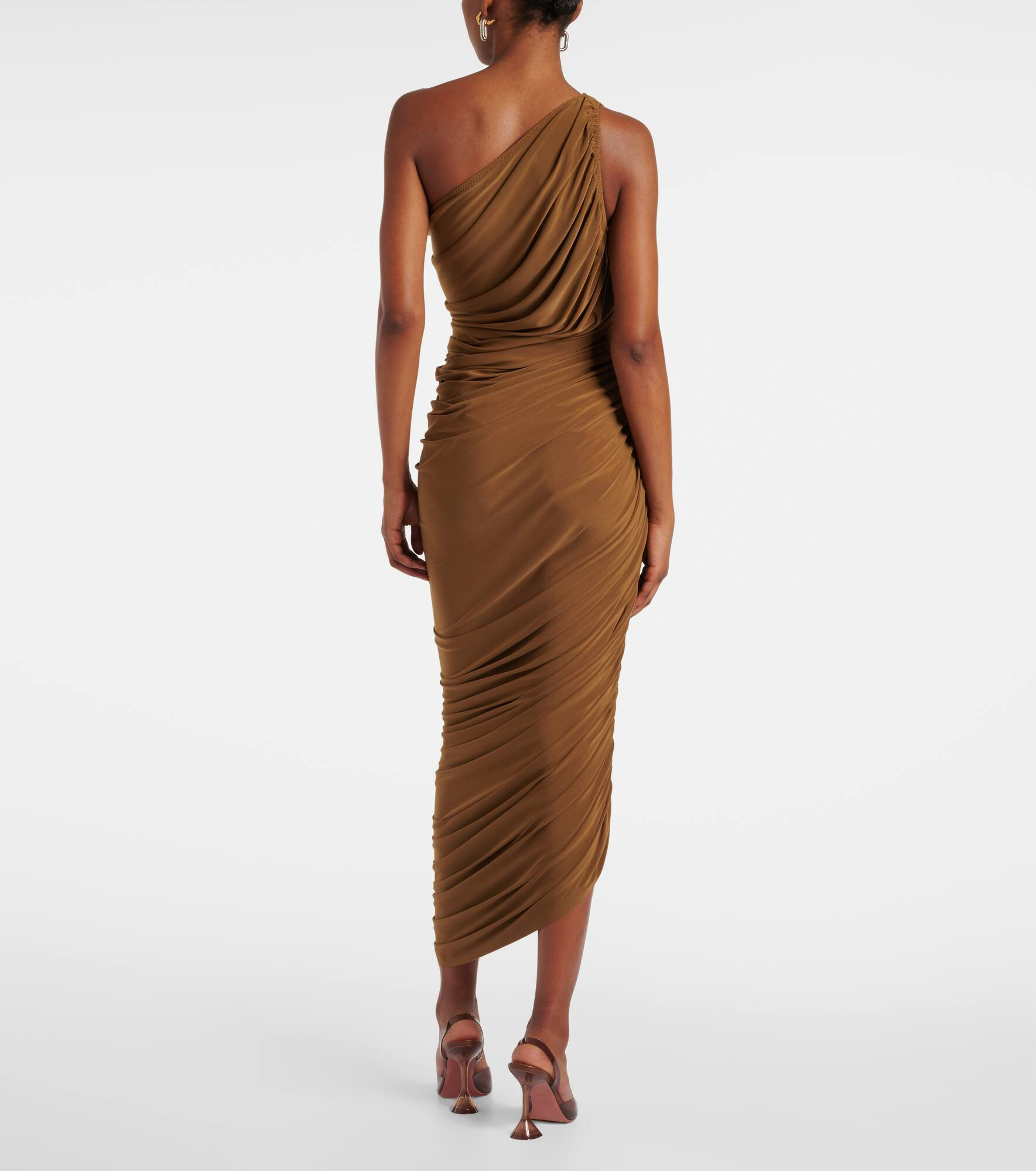 Diana ruched one-shoulder midi dress - 3