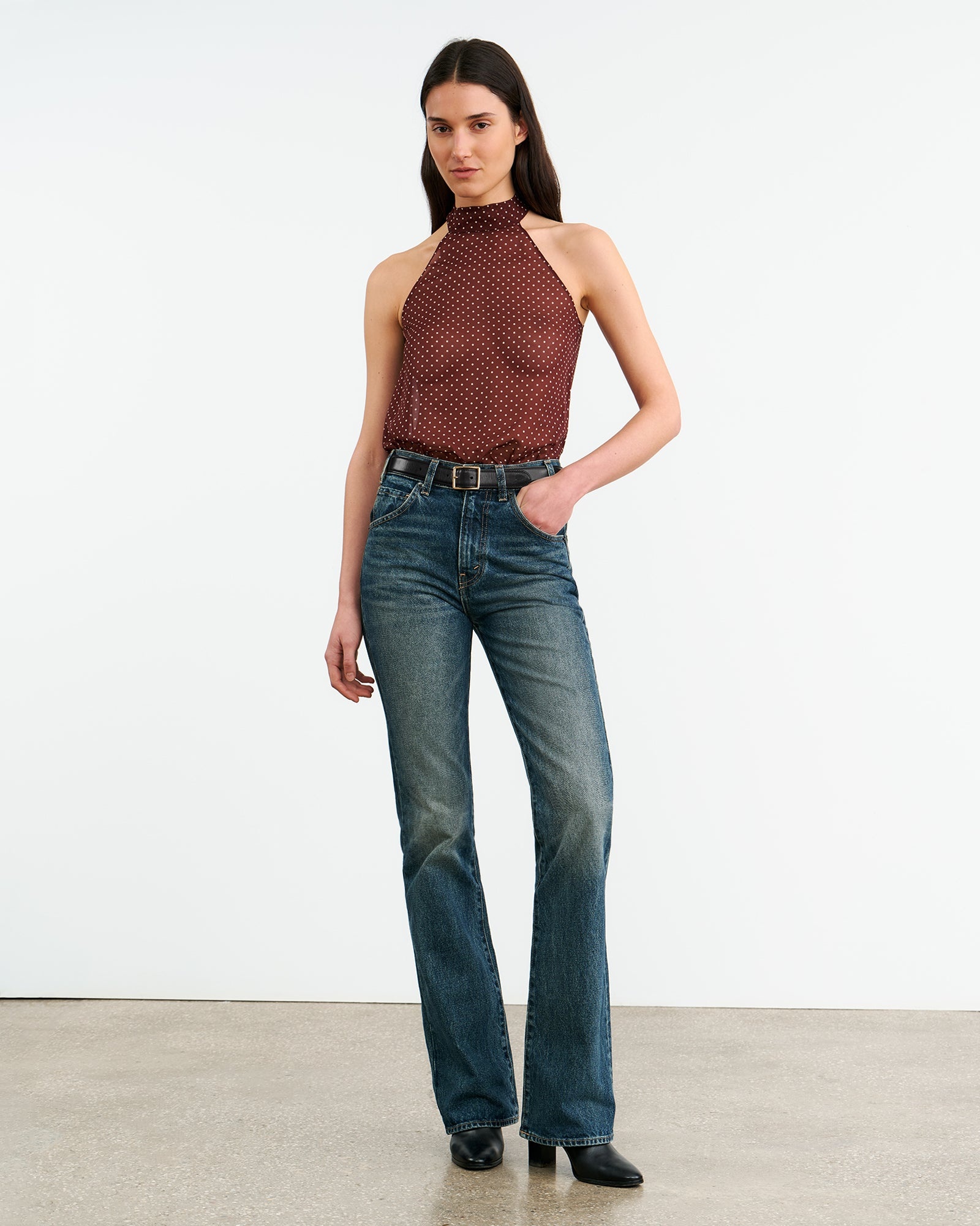 ALLA SILK HALTERNECK TOP - 4