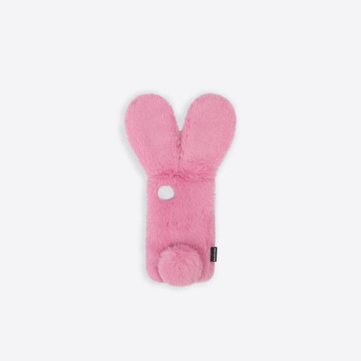 BALENCIAGA Women's Fluffy Bunny Phone Case in Pink outlook