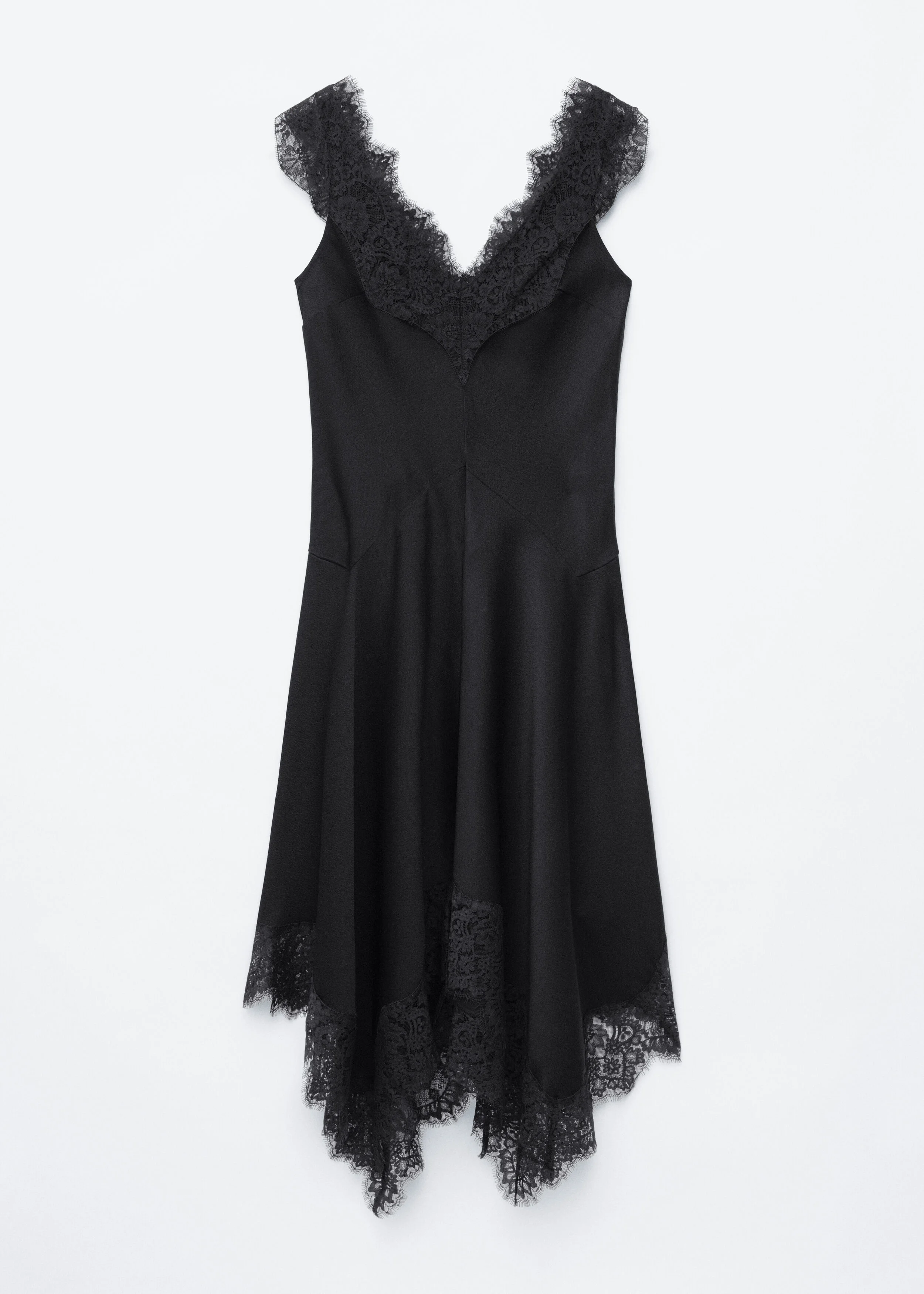 Lace-Trim Midi Dress - 1