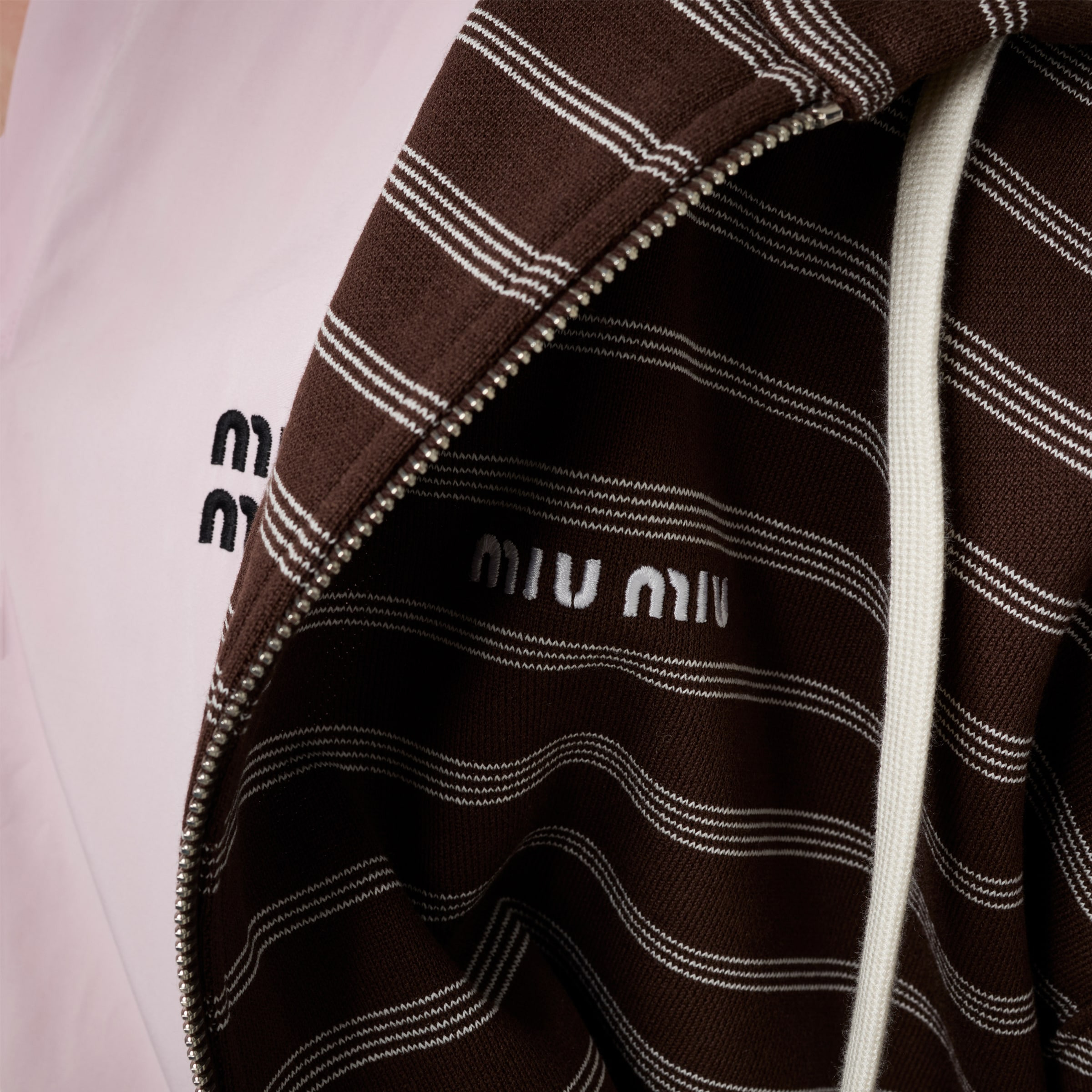 Striped cotton fleece hoodie jacket - 4