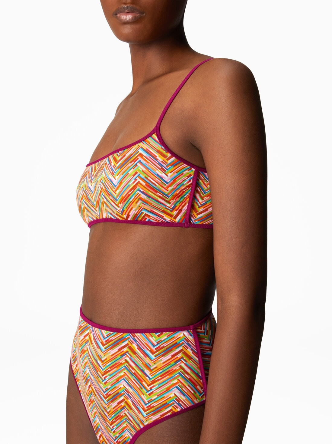 Reversible bikini with print and high bottom - 5