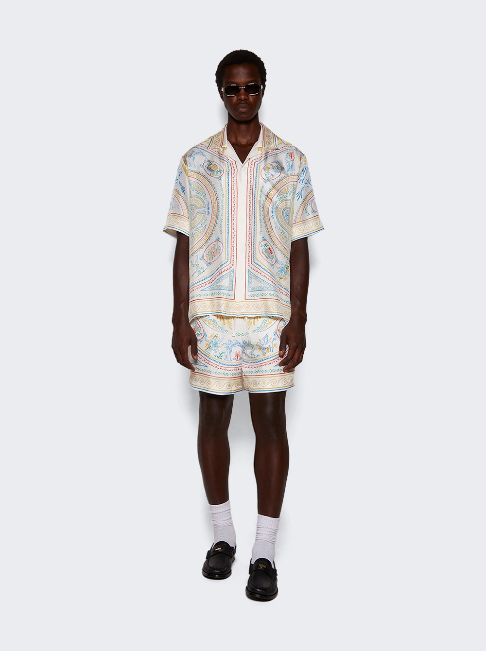 Short Sleeve Cuban Collar Shirt Crayon Vase - 2