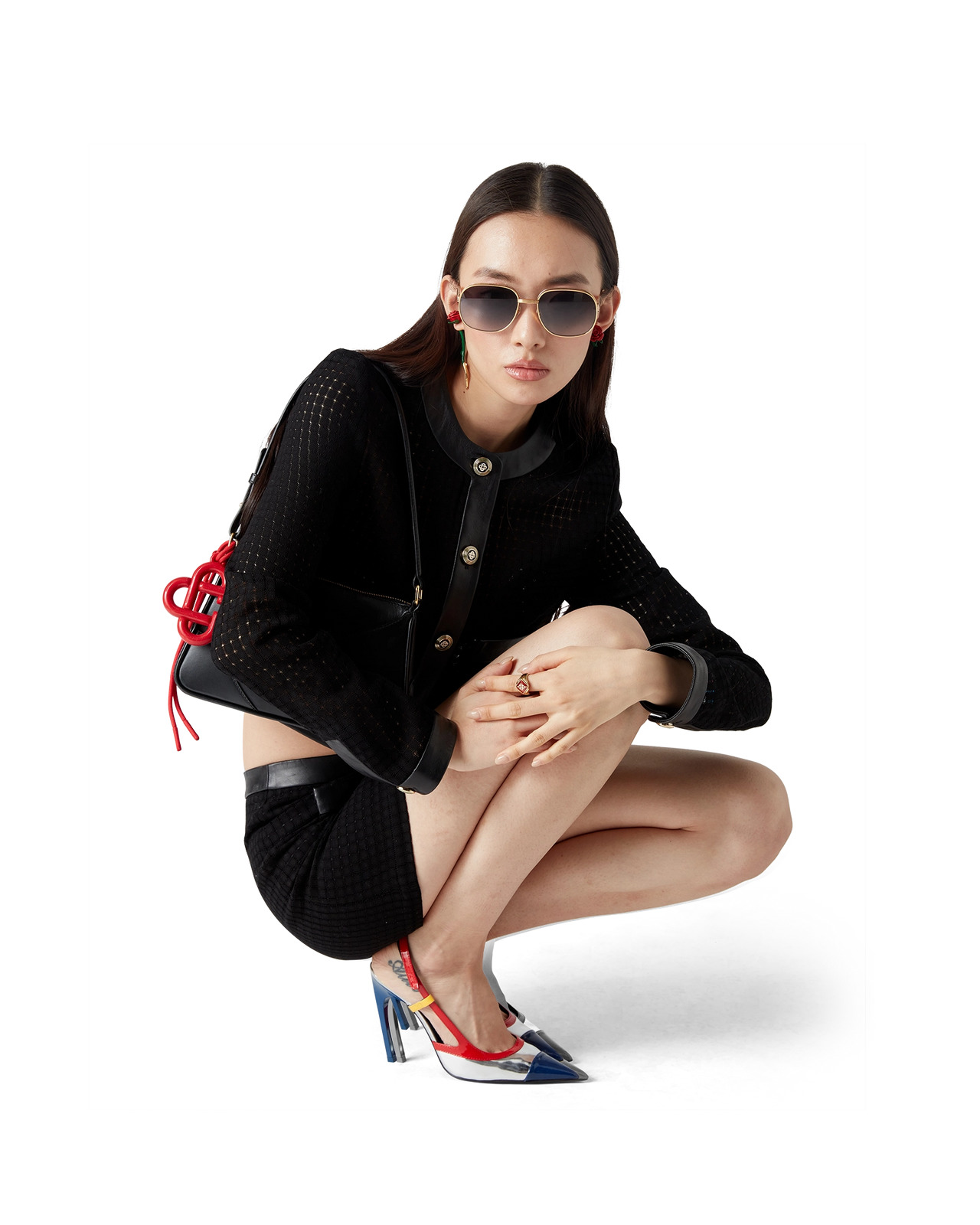 Open Weave Cropped Tailored Jacket | Casablanca Paris - 4