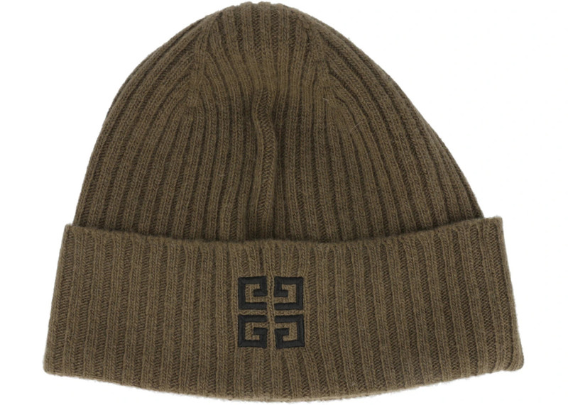 Givenchy Givenchy Ribbed Embroidered Logo Beanie Khaki/Black outlook