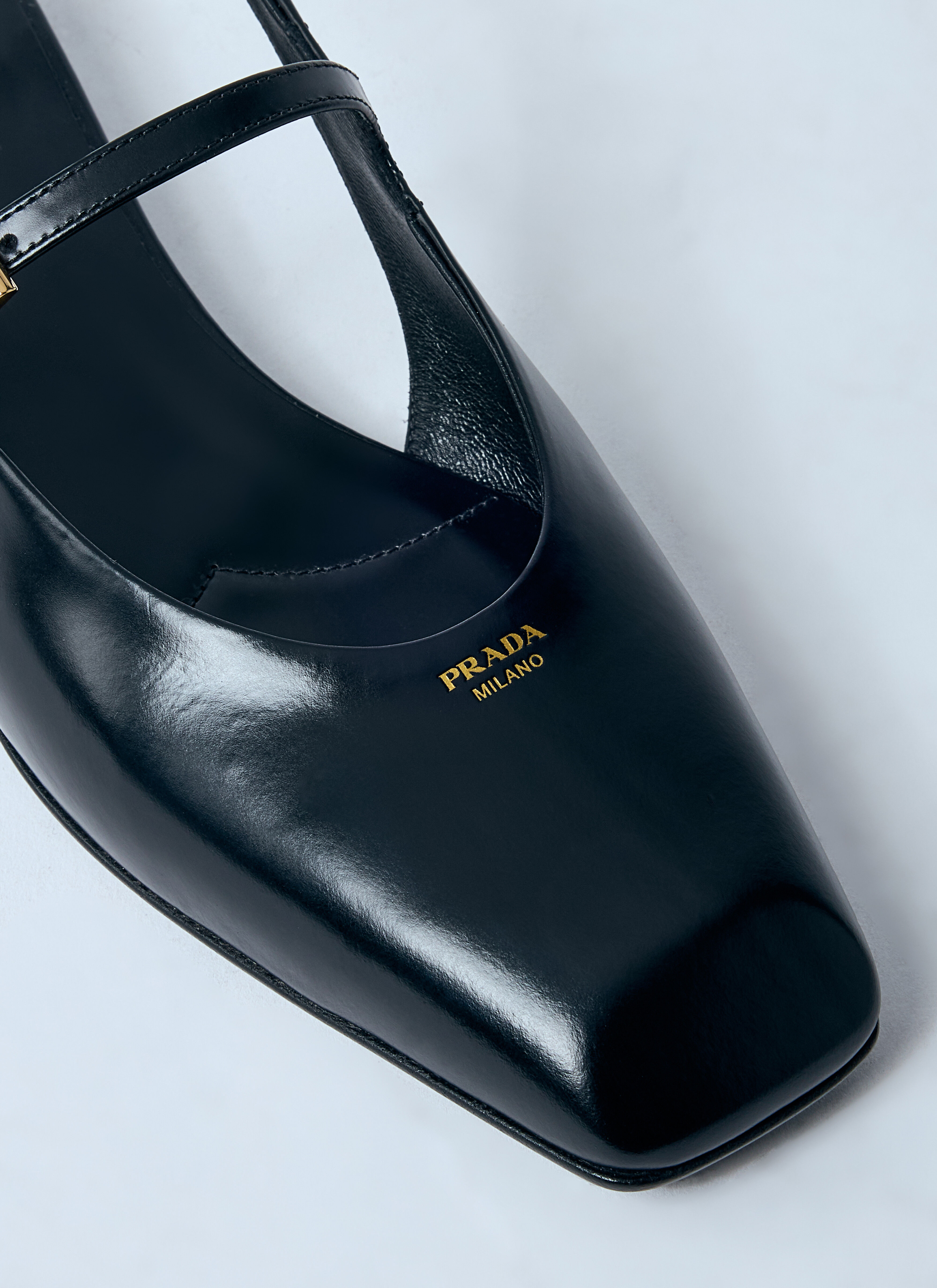 Leather Slingback Ballerina Pumps - 3