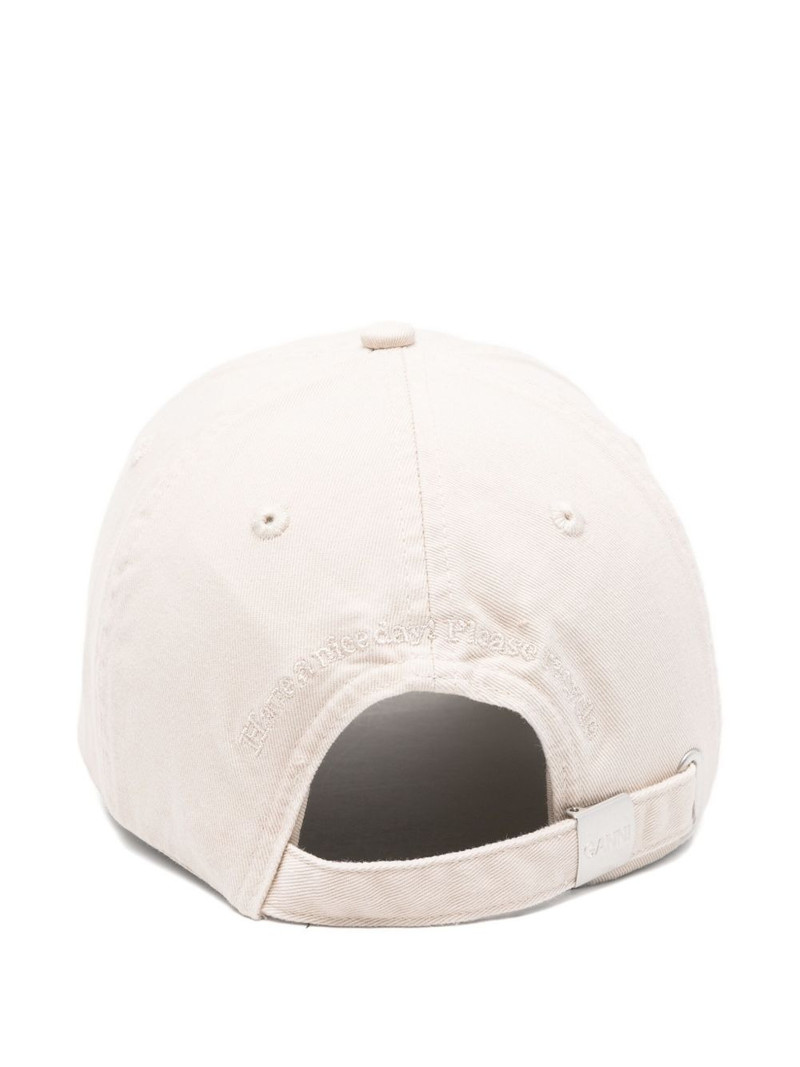 GANNI cat-embroidered baseball cap outlook