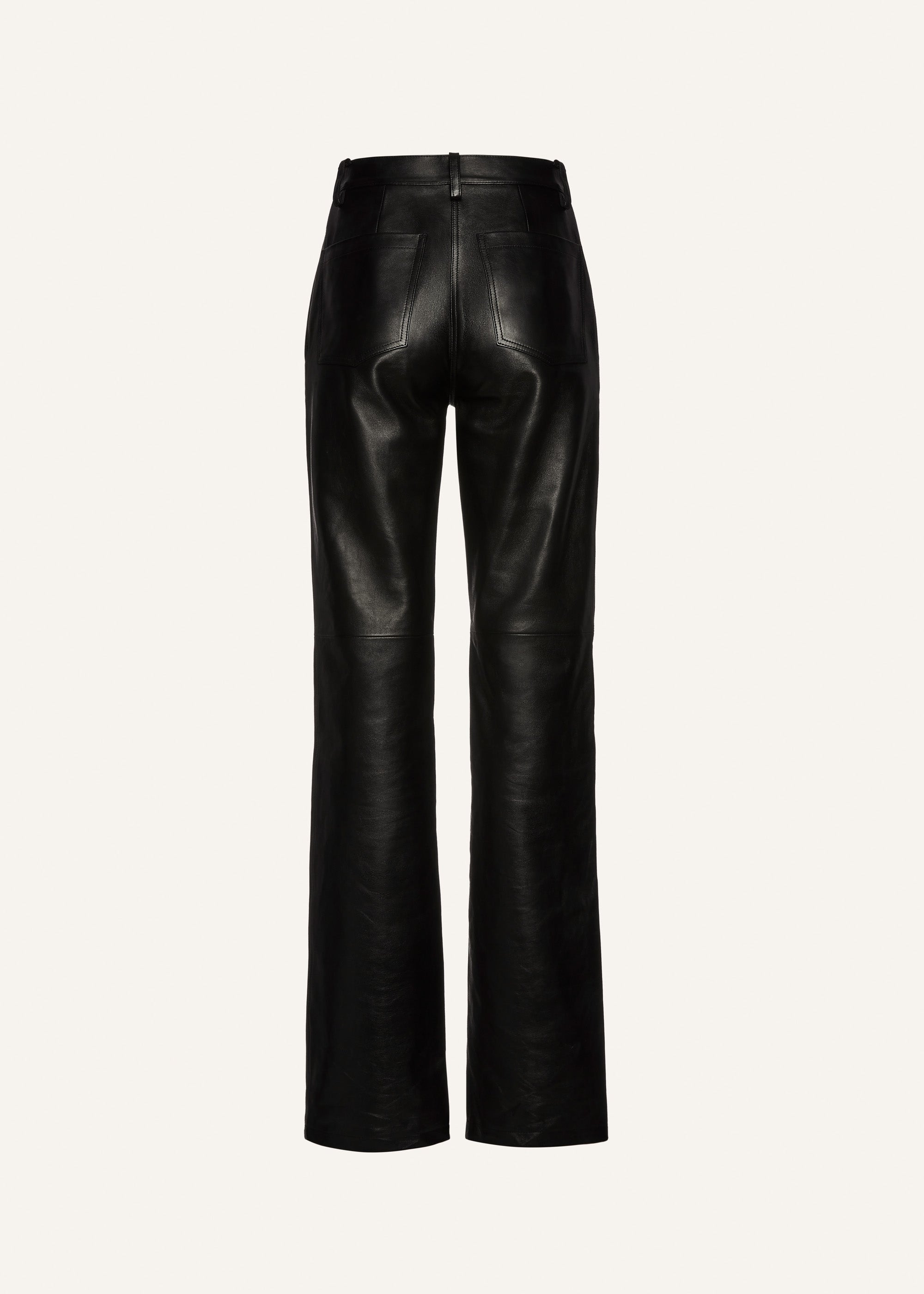 Flared leather pants in black - 2