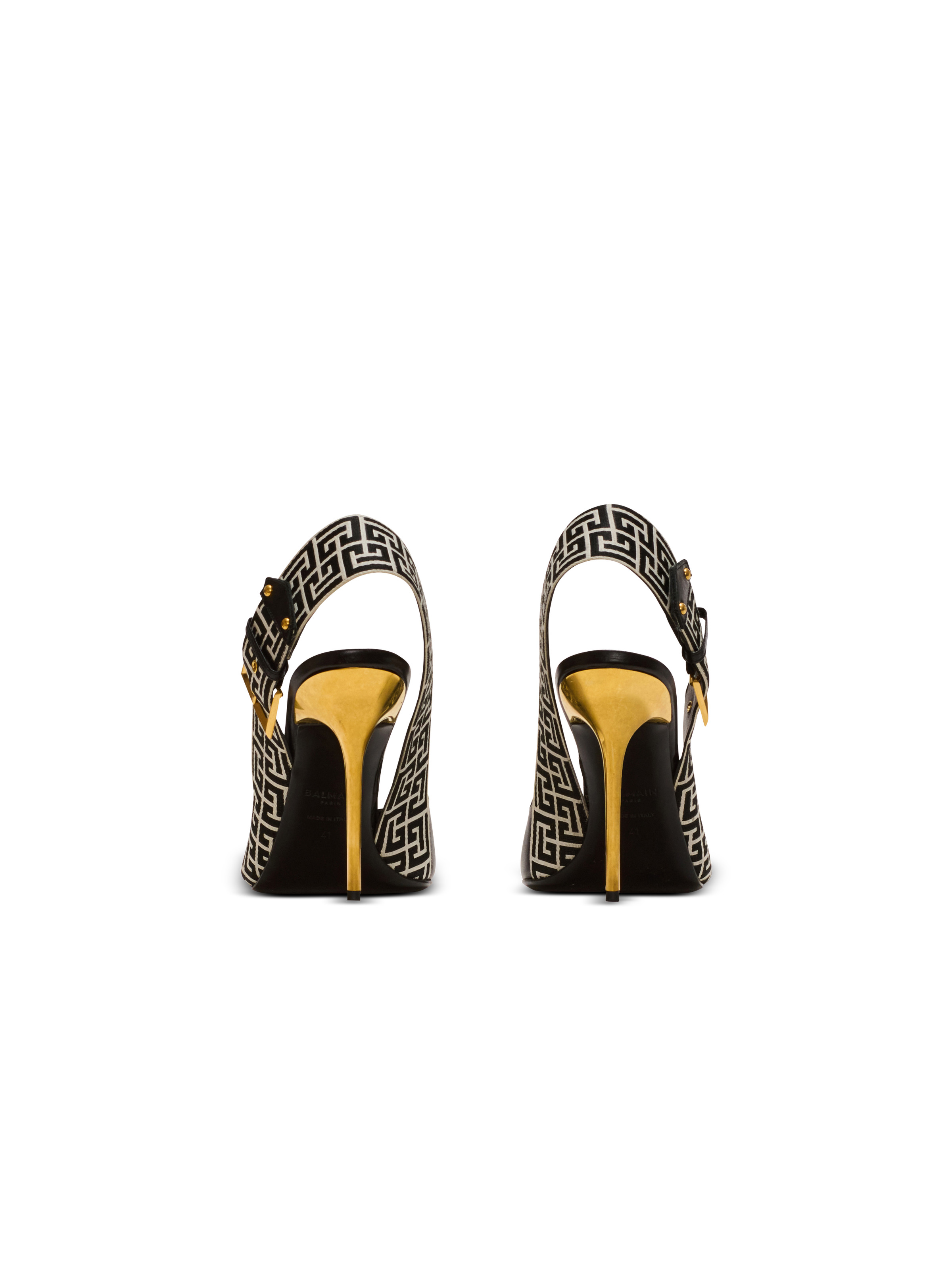 Ruby slingbacks in calfskin and monogrammed - 4