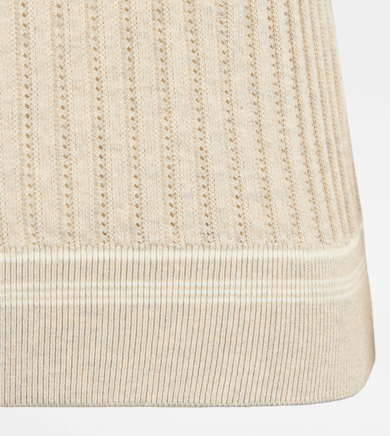 T-SHIRT IN COTTON KNIT - BEIGE 8