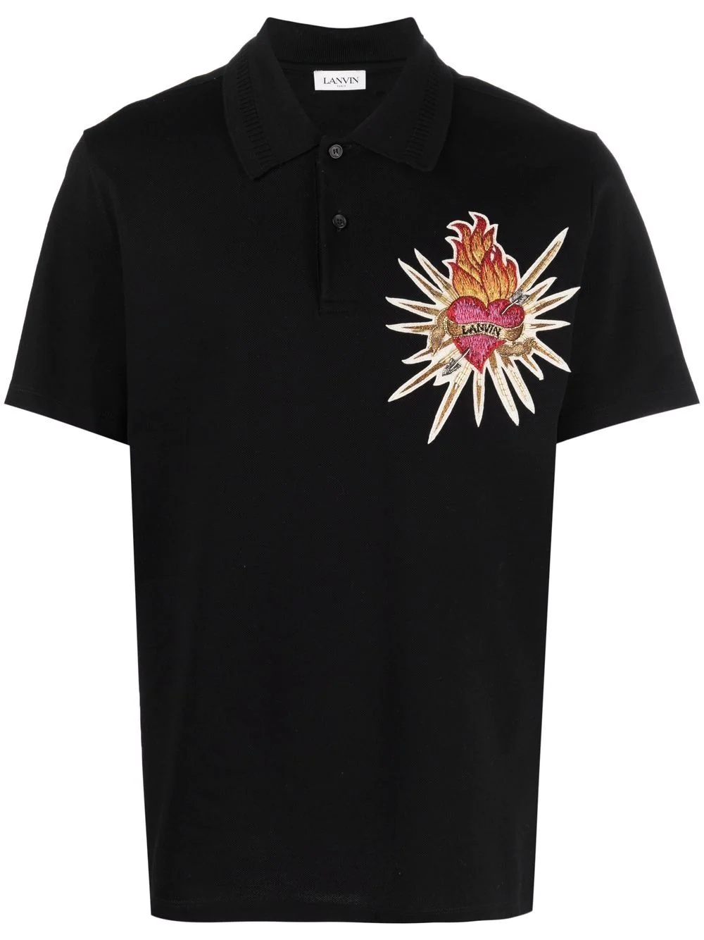 embroidered-logo cotton polo shirt - 1