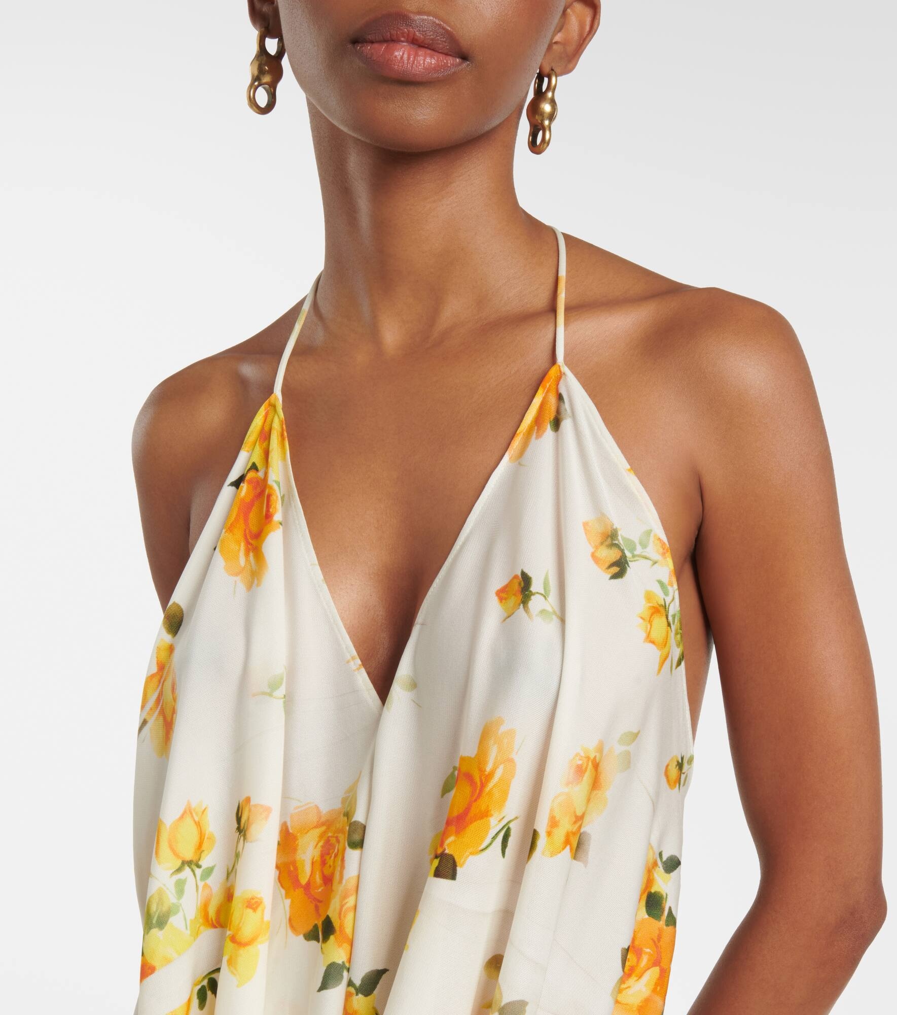 Dikata floral asymmetric midi dress - 4