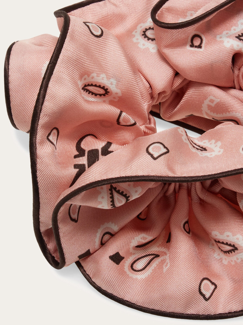 FERRAGAMO Arabesque print silk scrunchie outlook