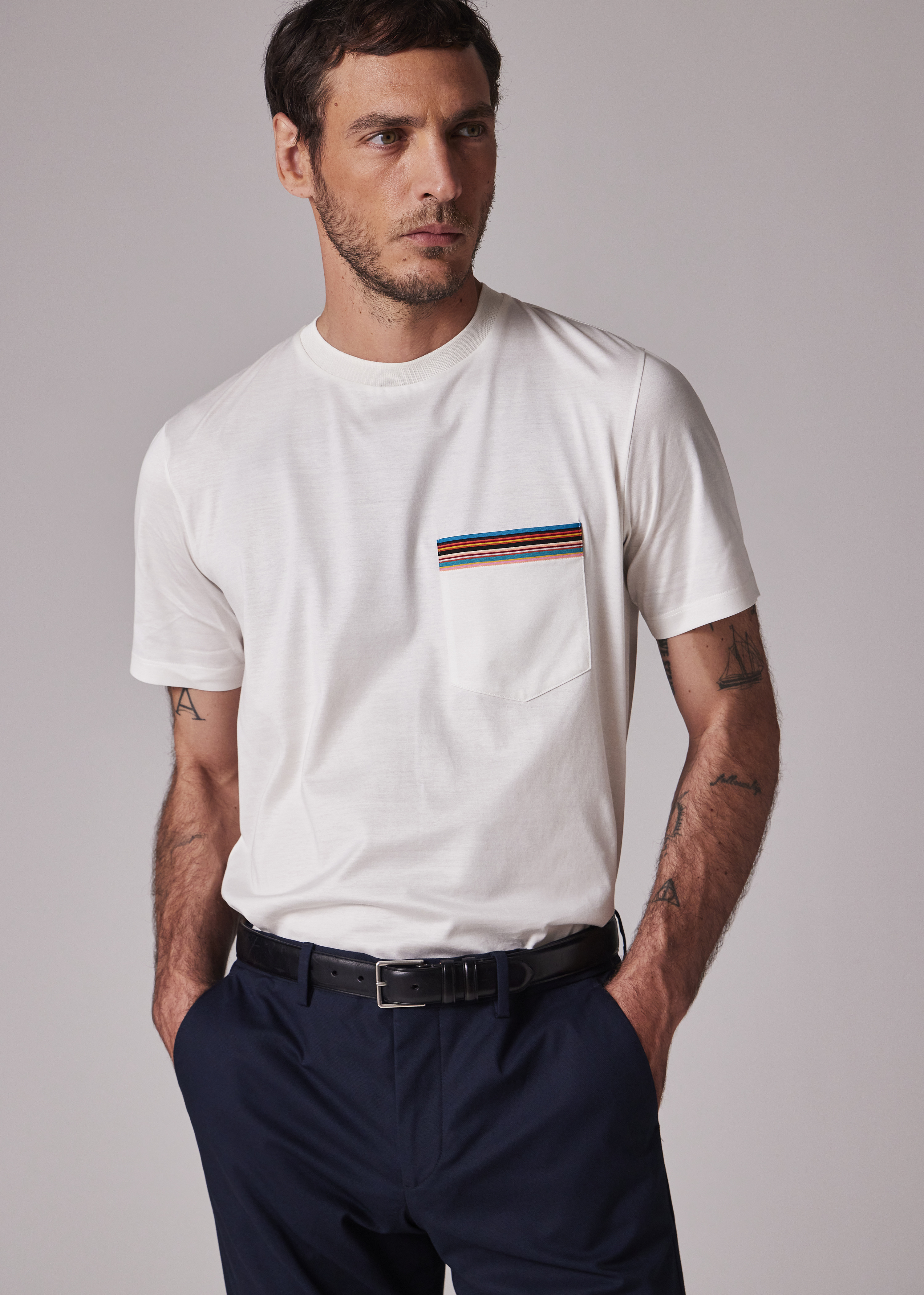 'Signature Stripe' Pocket T-Shirt - 5