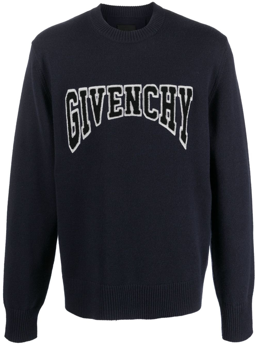 logo-patches knitted jumper - 1