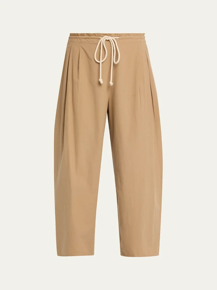 Balloon Drawstring Cropped Pants - 1