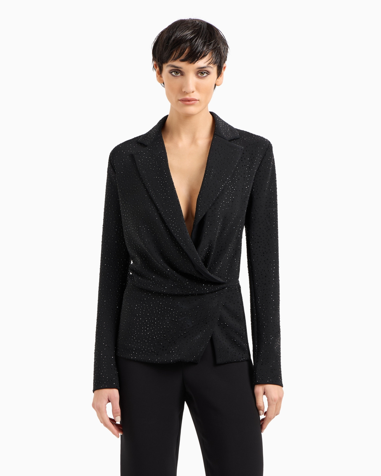 ASV viscose single-breasted jacket with all-over embroidery - 4