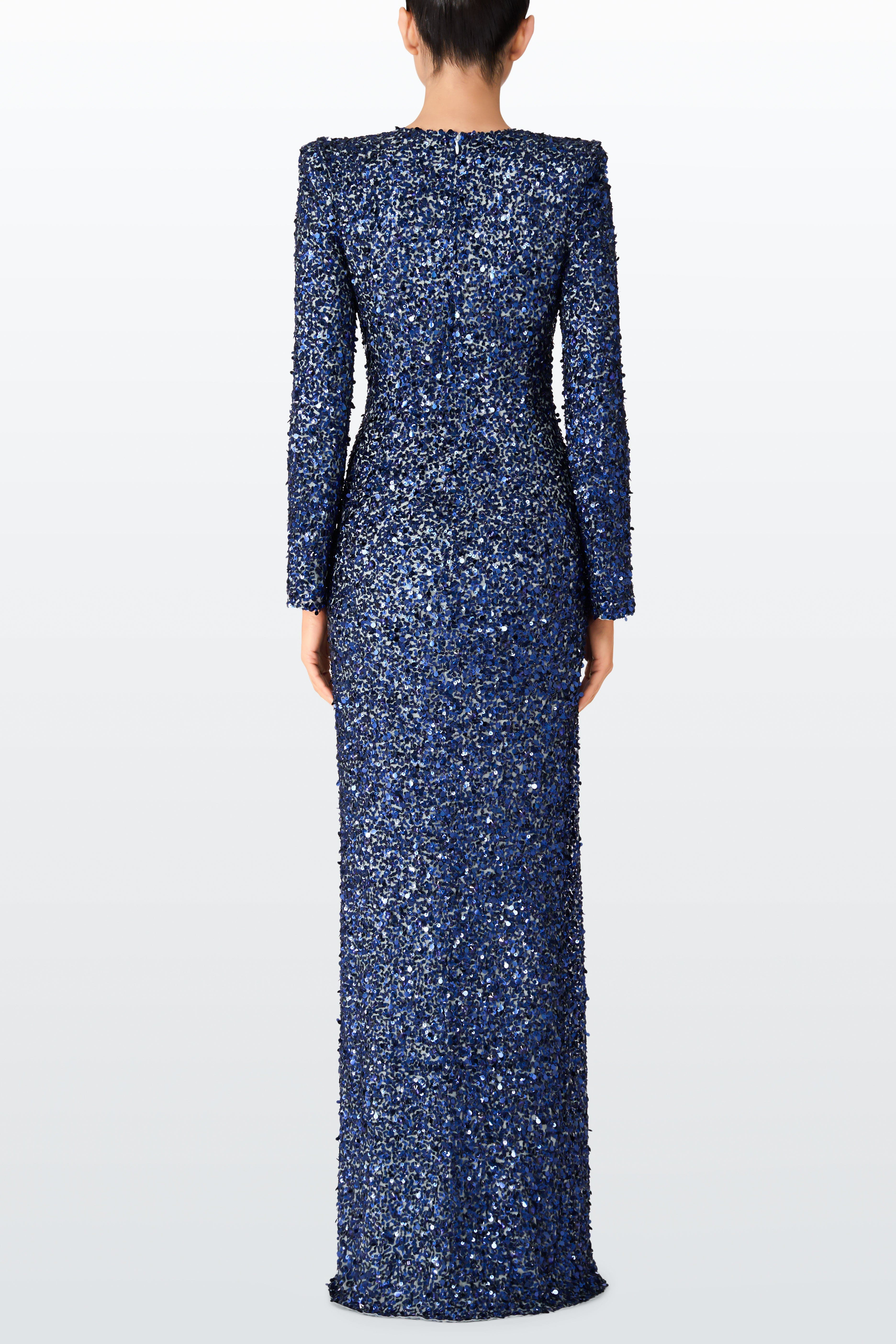 Jenny Packham Marie Maxi Dress in Delta Blue at Nordstrom - 3