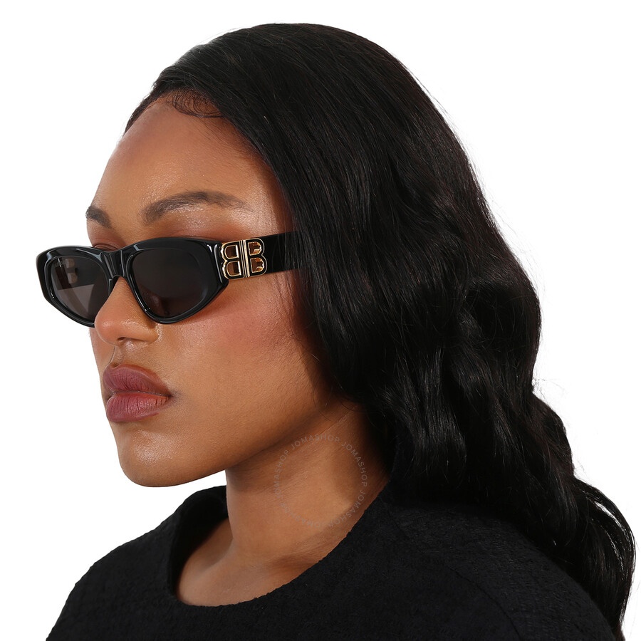 Balenciaga Grey Oval Ladies Sunglasses BB0095S 001 53 - 2