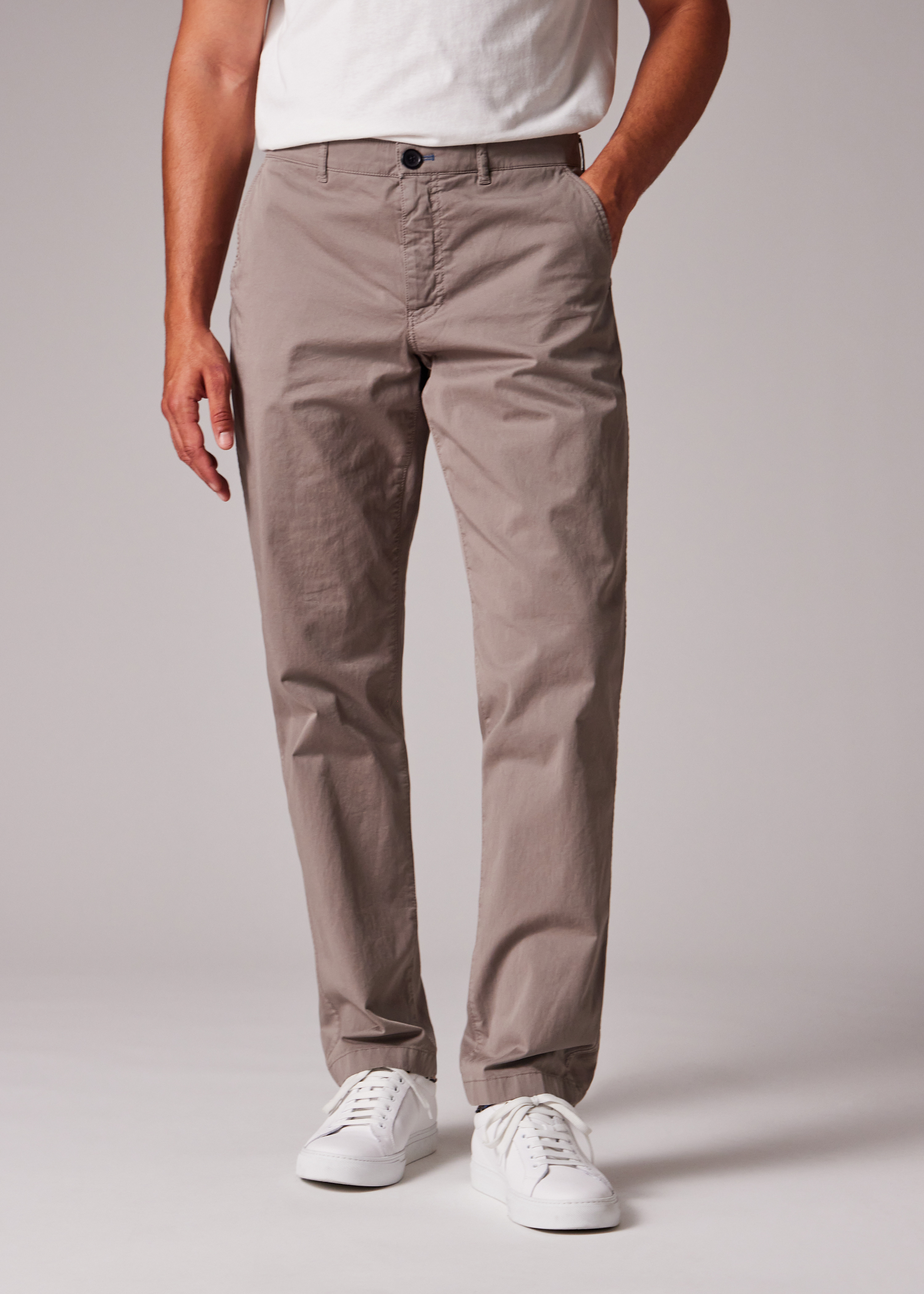 Tapered-Fit Taupe Stretch-Cotton Chinos - 5
