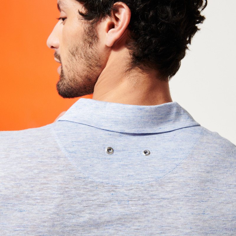 Men Linen Jersey Polo Shirt Solid 7