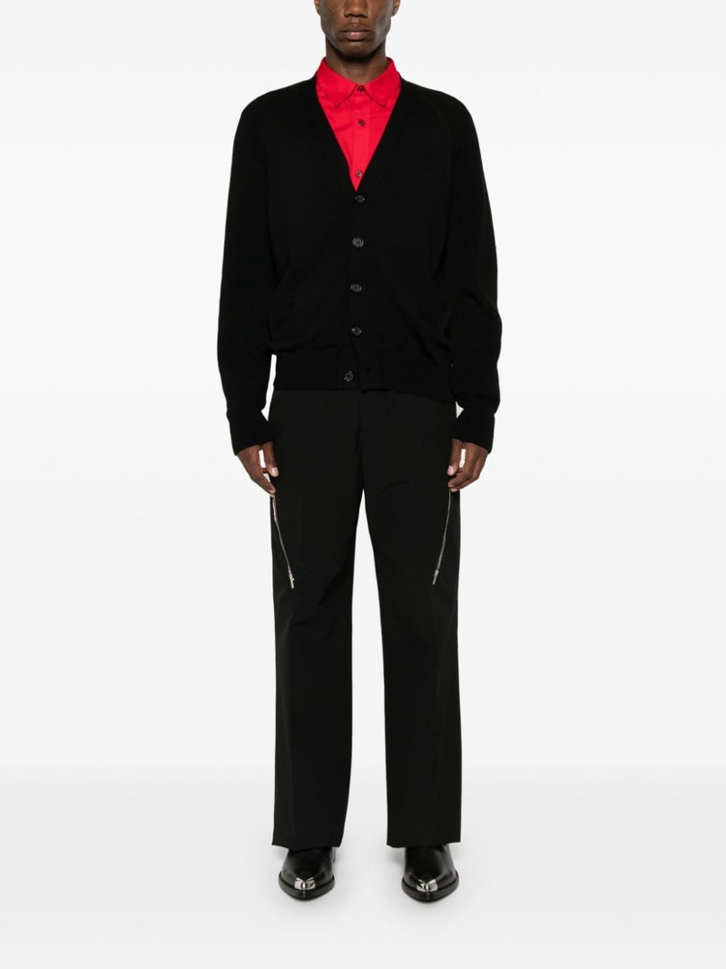 Alexander McQueen embroidered-logo knitted cardigan outlook