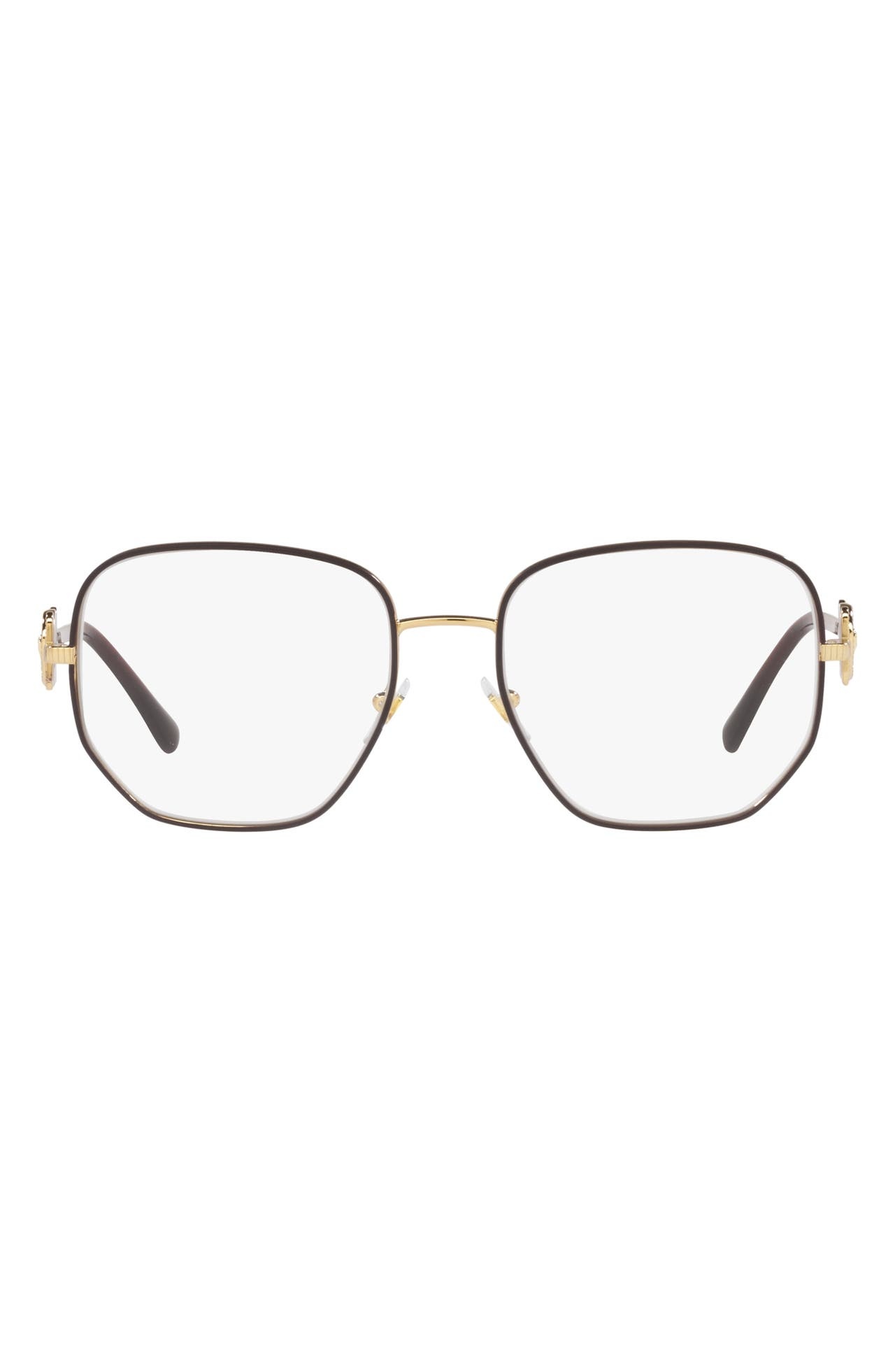 Versace 54mm Irregular Square Optical Glasses in Bordeaux at Nordstrom - 1