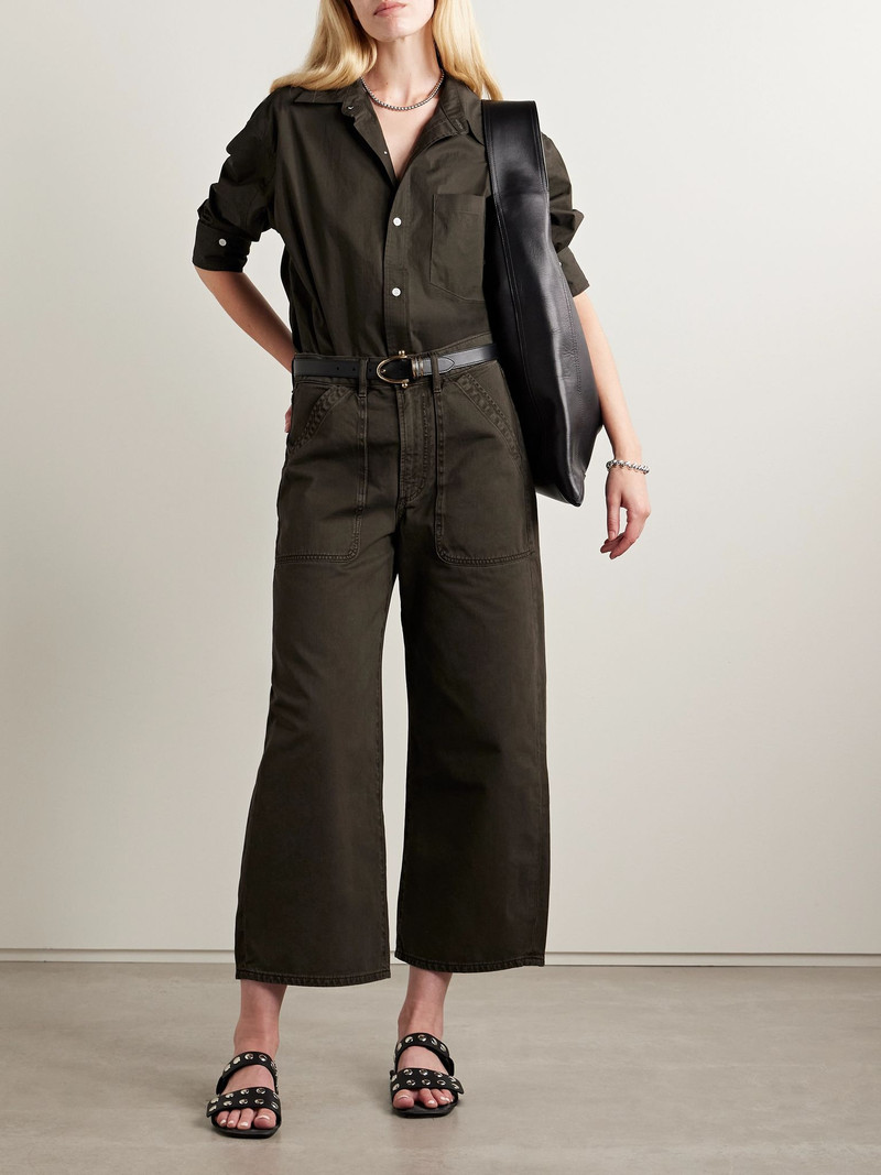 Citizens of Humanity Ayla Cargo cotton-twill wide-leg pants Army green outlook