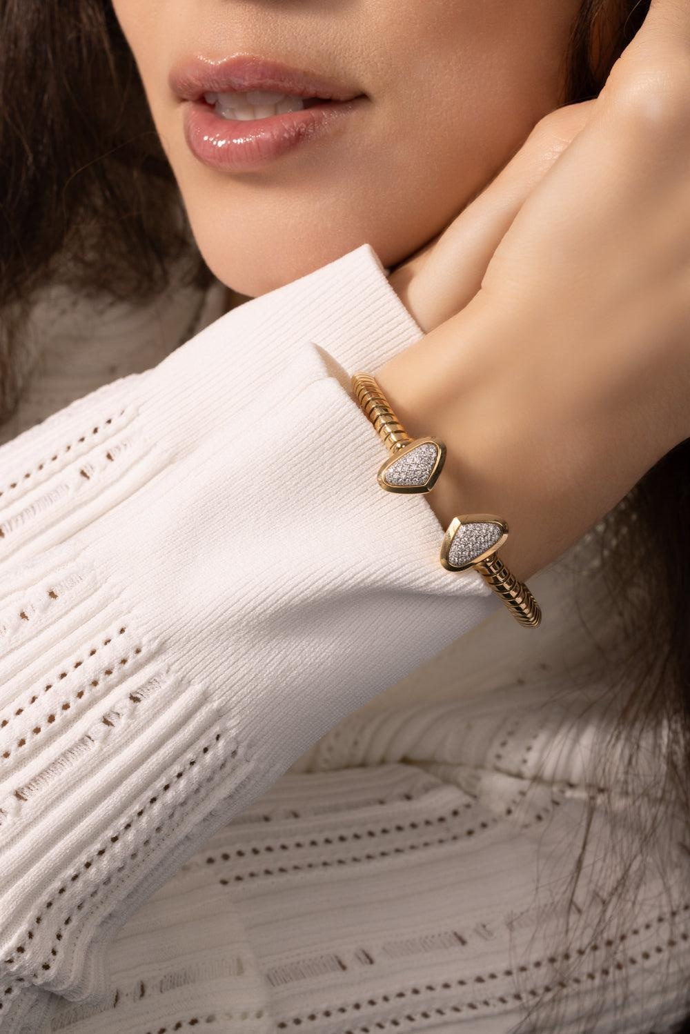 Trisolina Big Castanga Diamond Bangle Bracelet - 3