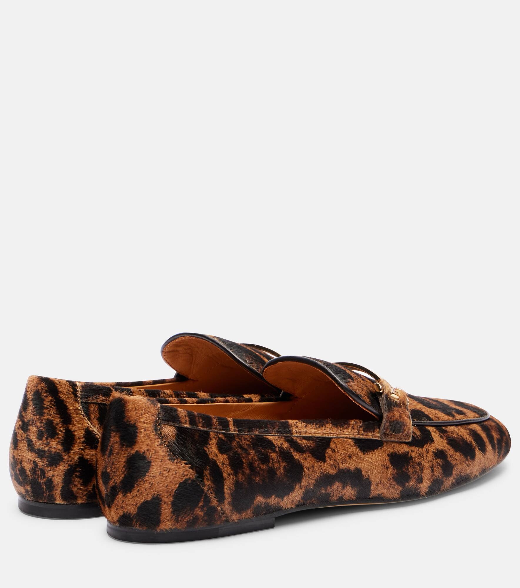 Leopard-print calf hair loafers - 2