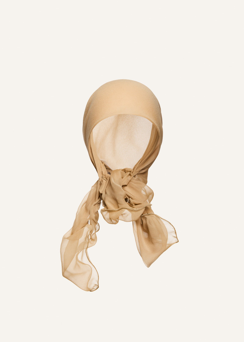 Wired head scarf in beige 1
