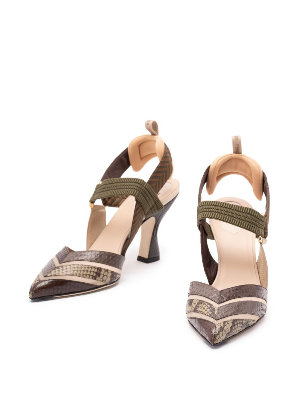 85mm snakeskin-effect leather heeled pumps - 4