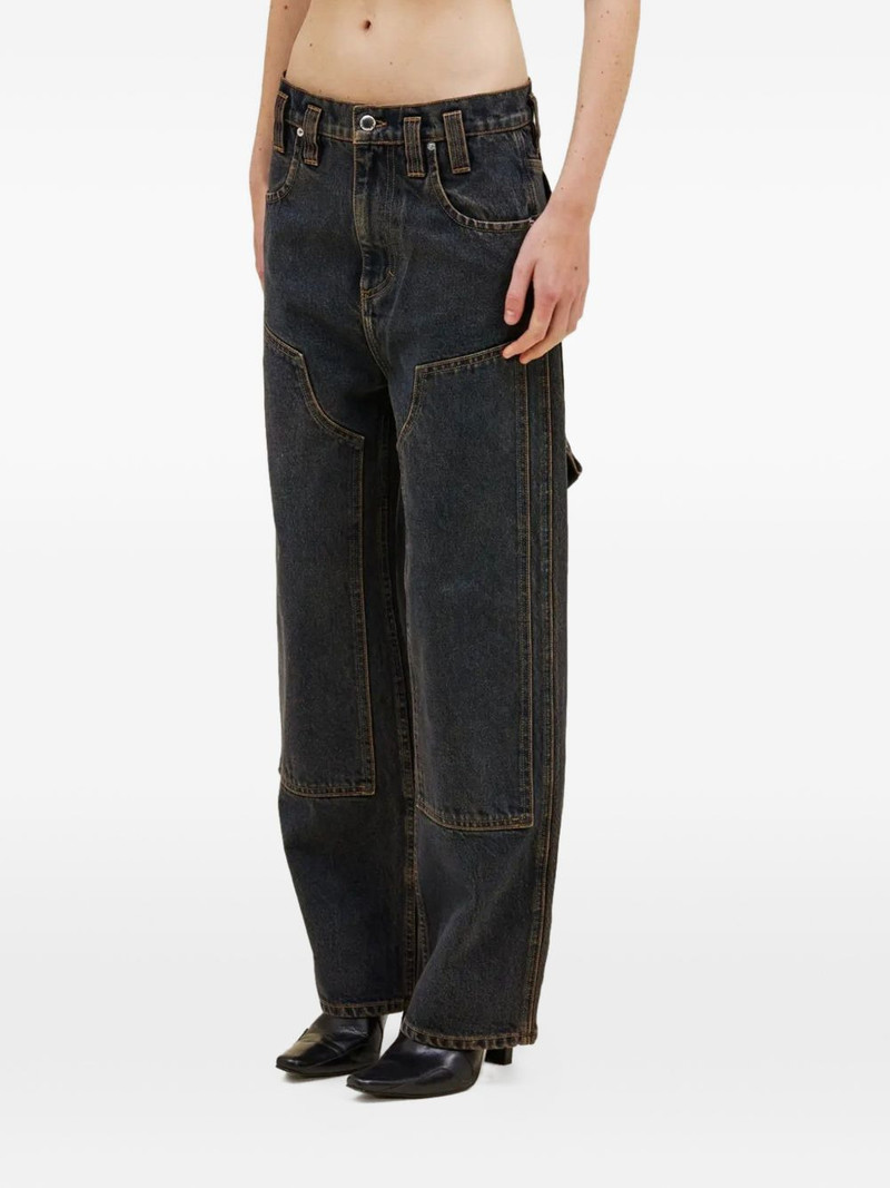 contrast-stitching jeans 4