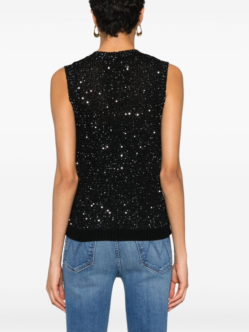sequin-embellished sleeveless top - 4
